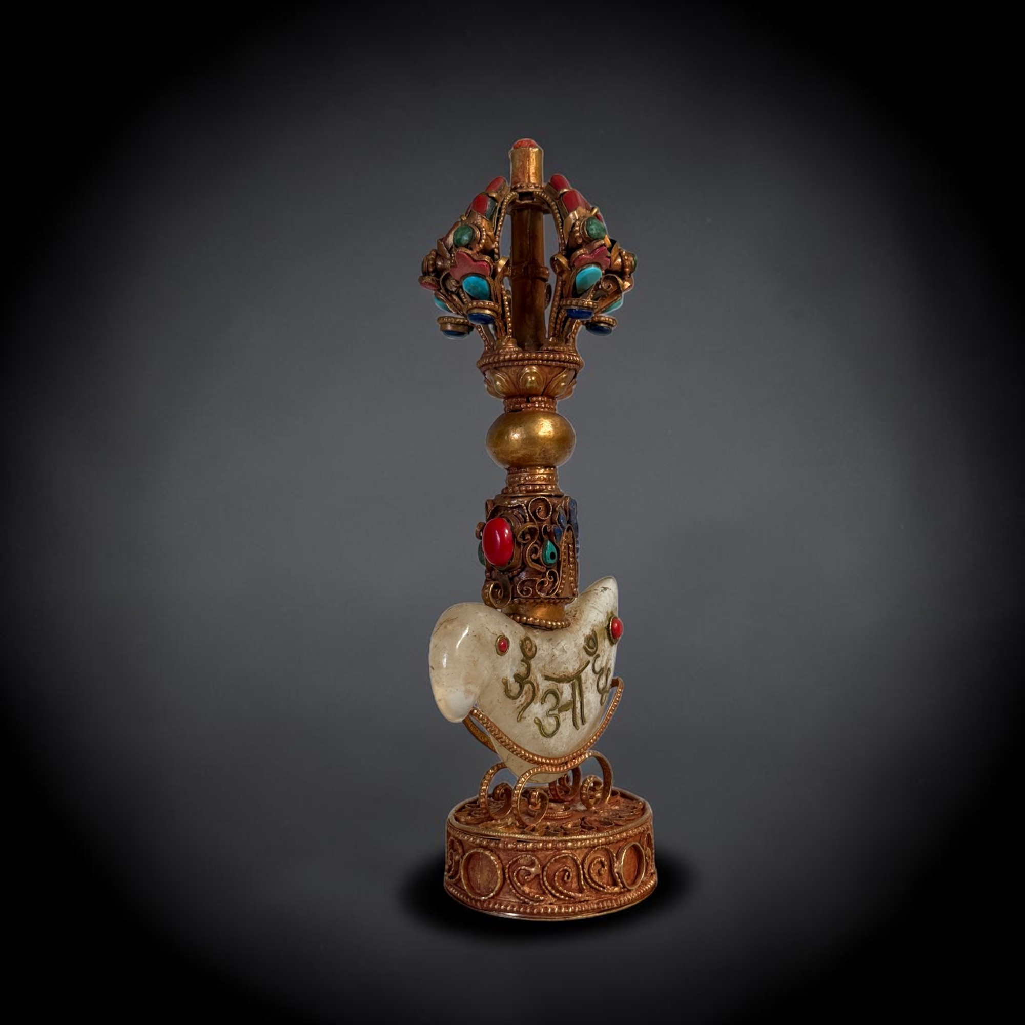 Tibetische Kartika mit Bergkristall Klinge und Vajra Griff 25,5cm