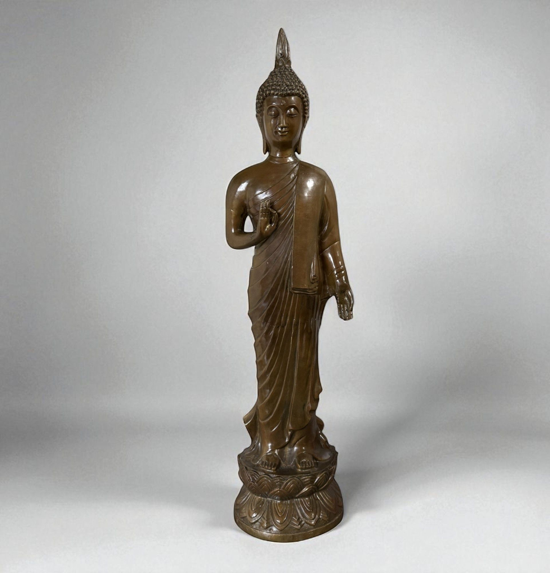 Bronze Buddha mit Teaching Mudra 69 cm – Tibet/China – 5,5 kg