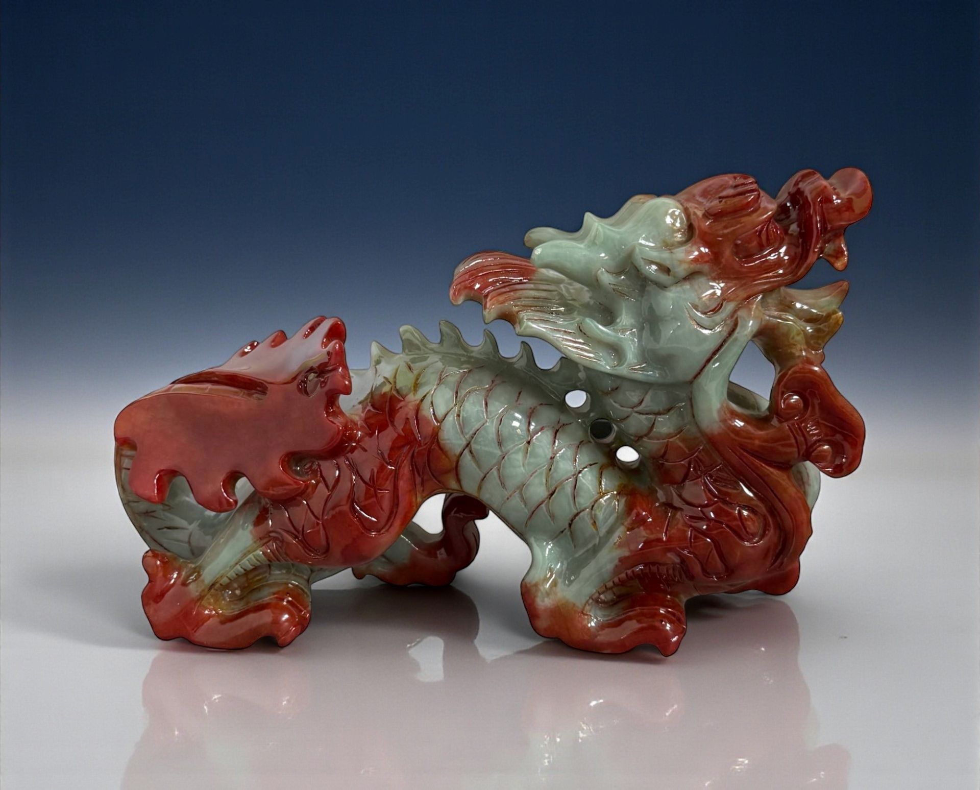 China Drache Xiujan Jade Figur - Fengshui Skulptur