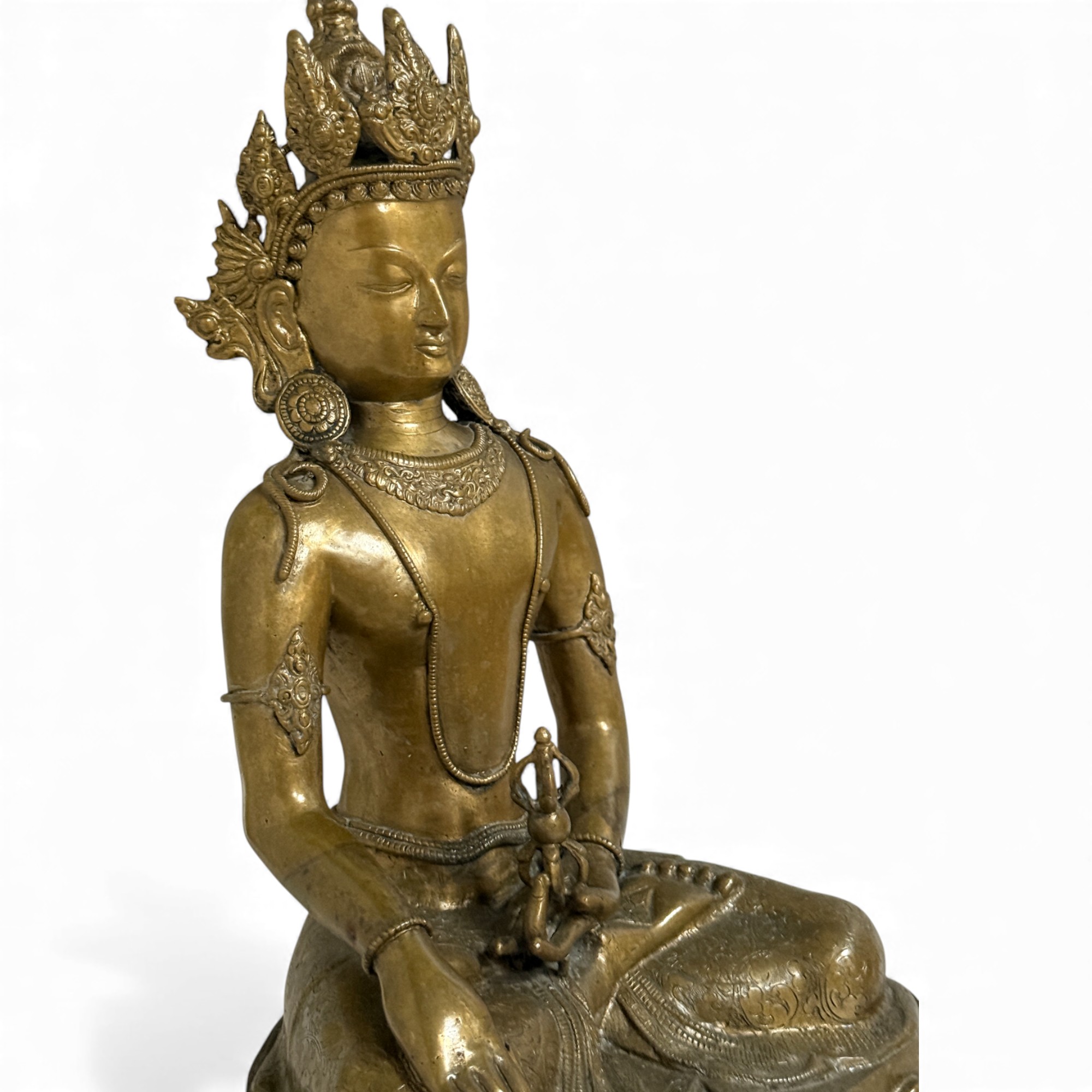Tibet Buddha Skulptur aus Bronze mit Dorje