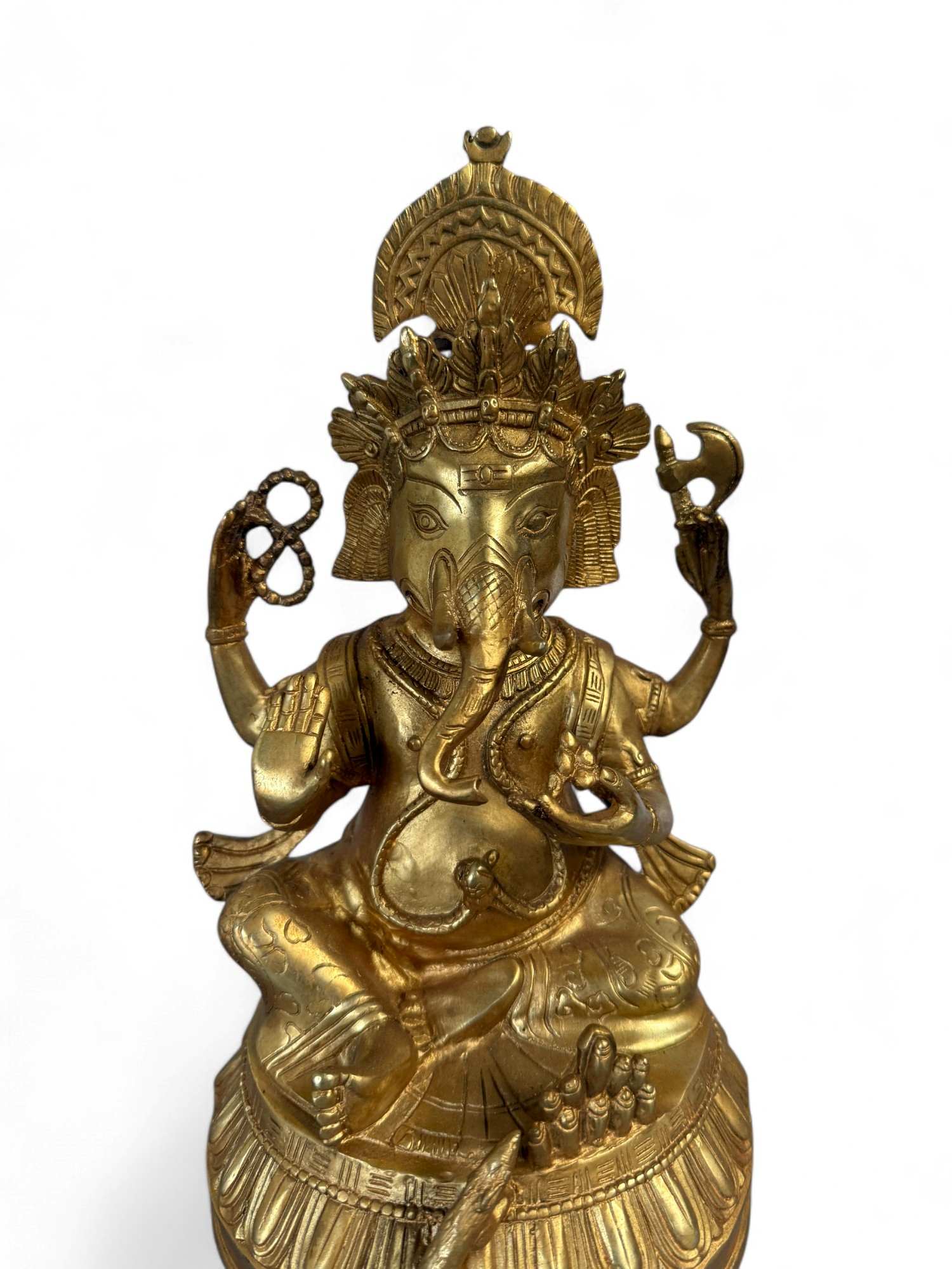 Bronze Ganesha Figur – Elefantengott des Wohlstands & der Weisheit, 26 cm