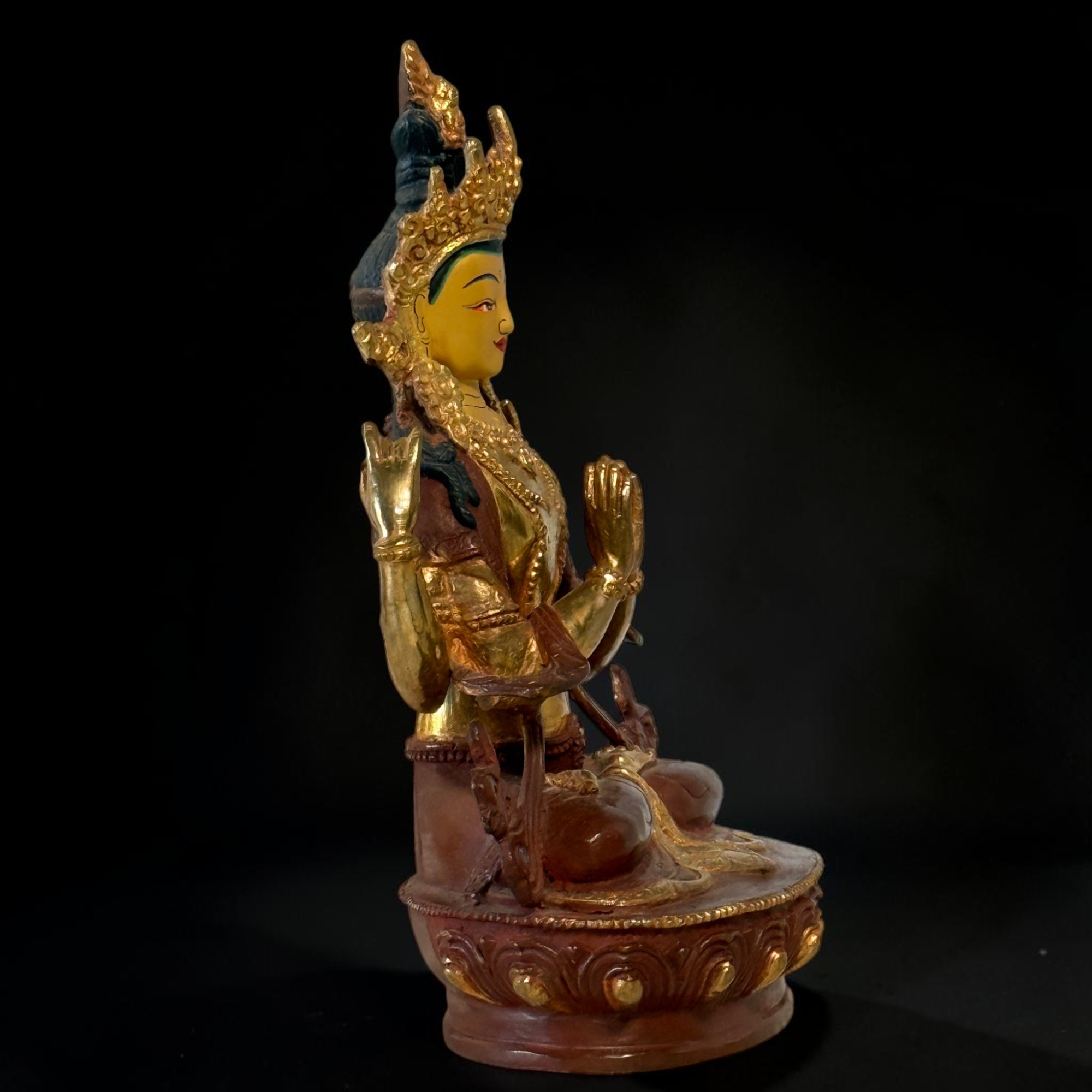 Buddha Figur Chenrezi Avalokiteshvara Bronze