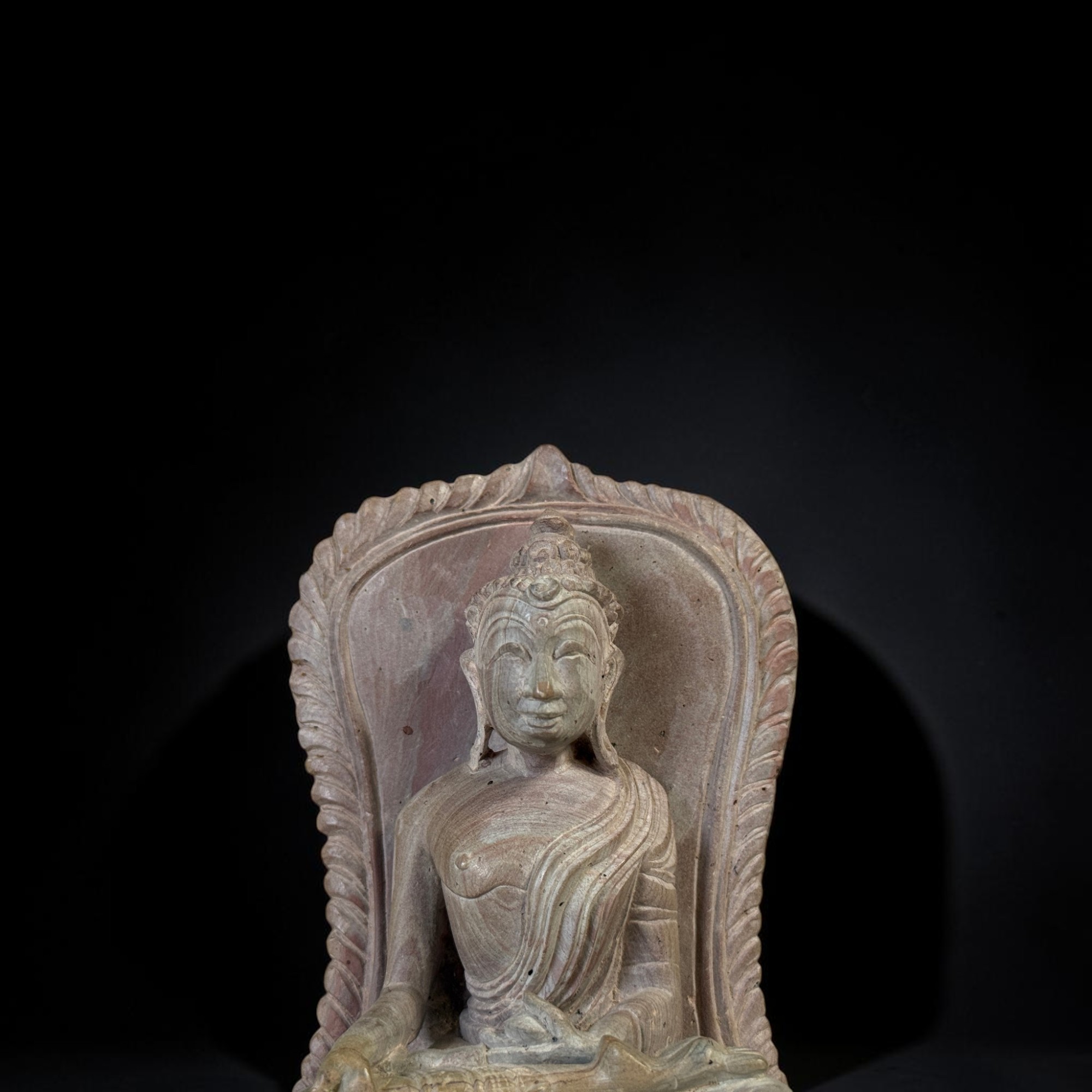 Buddha Figur Marmorstein Nepal - feine handarbeit