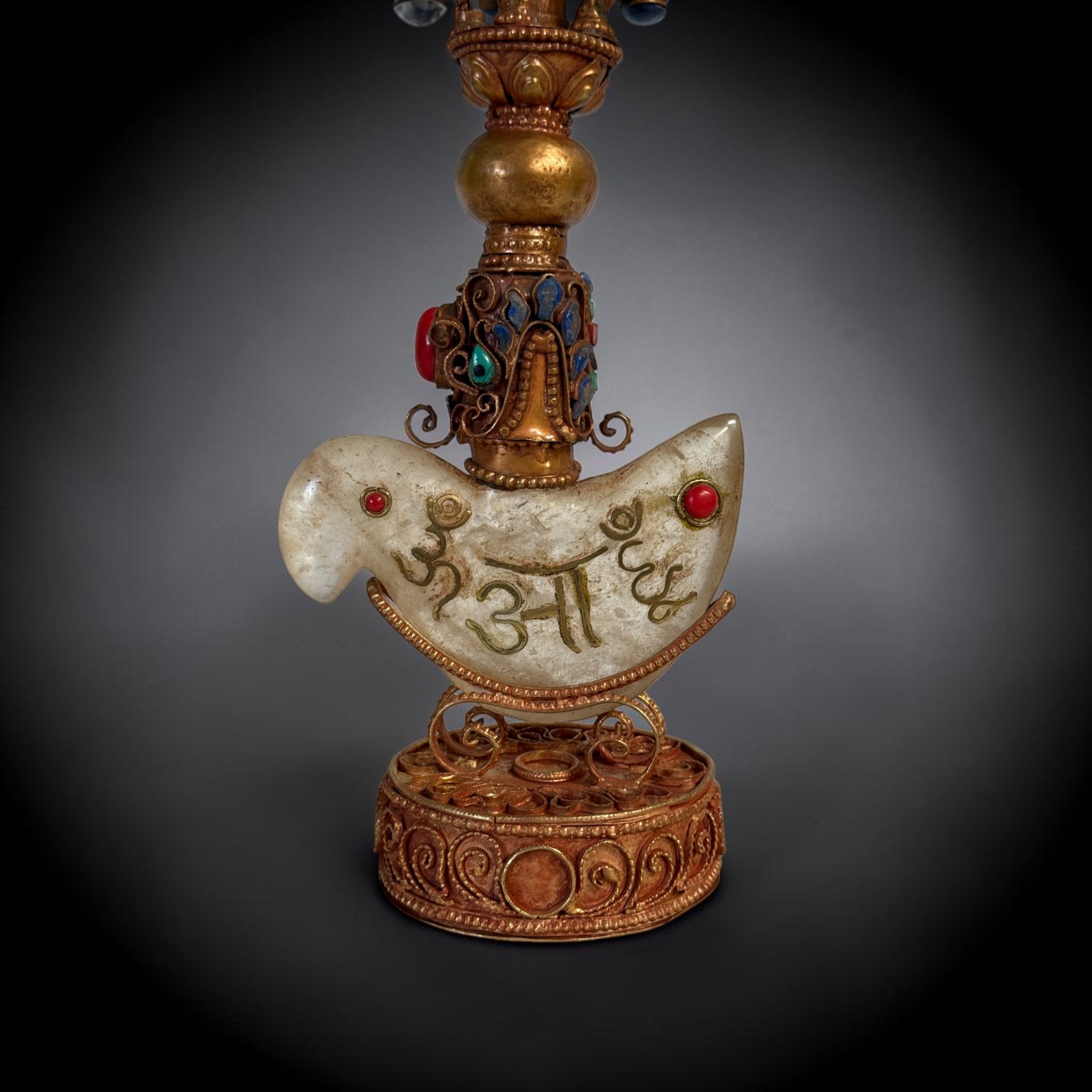 Tibetische Kartika mit Bergkristall Klinge und Vajra Griff 25,5cm