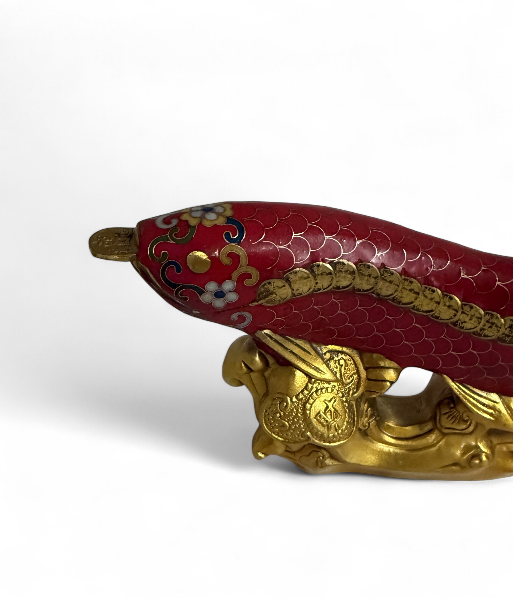 Koifisch Bronze Skulptur Cloisonne Figur Reichtumssymbol