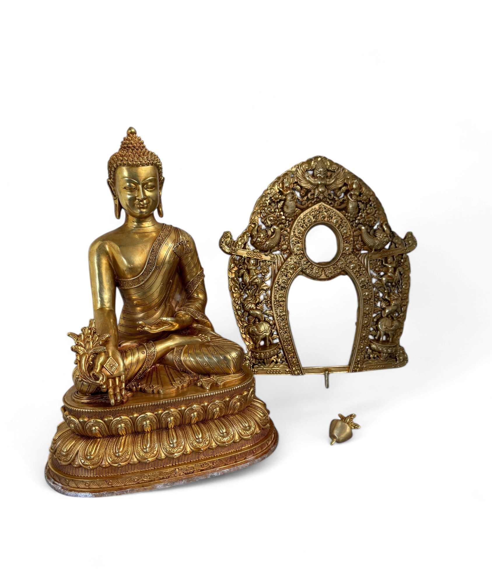 Medizin Buddha Figur Bronze Tibet China - 35 cm groß