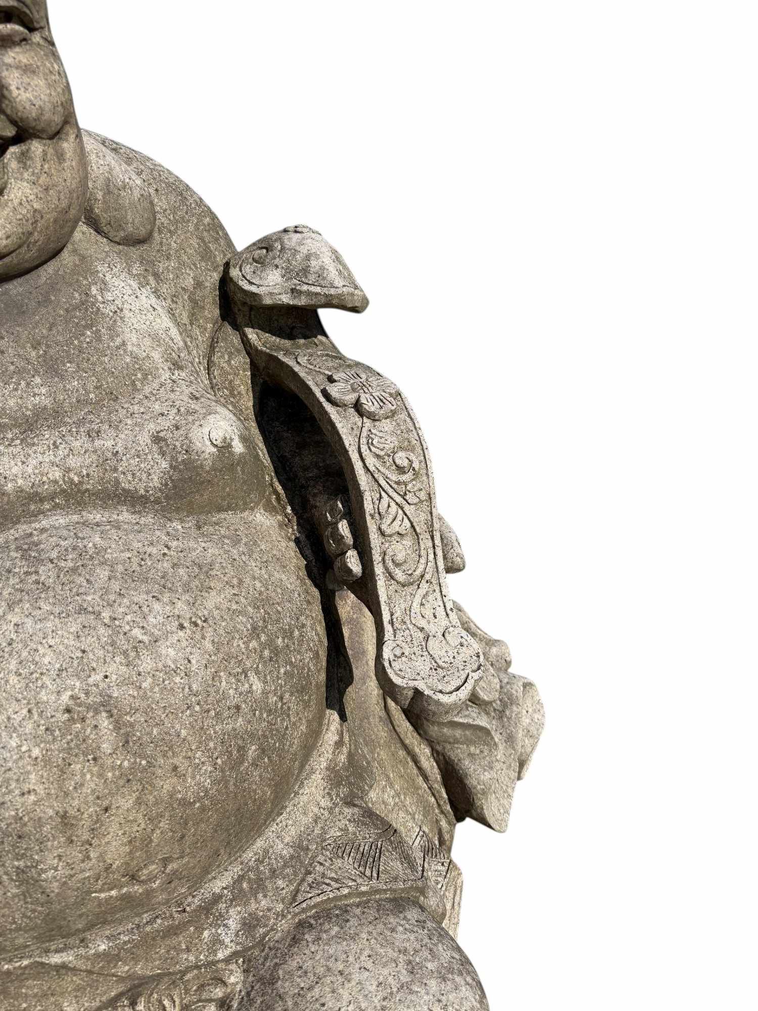 Großer Budai 150 cm aus Granit – Lachender Buddha aus China