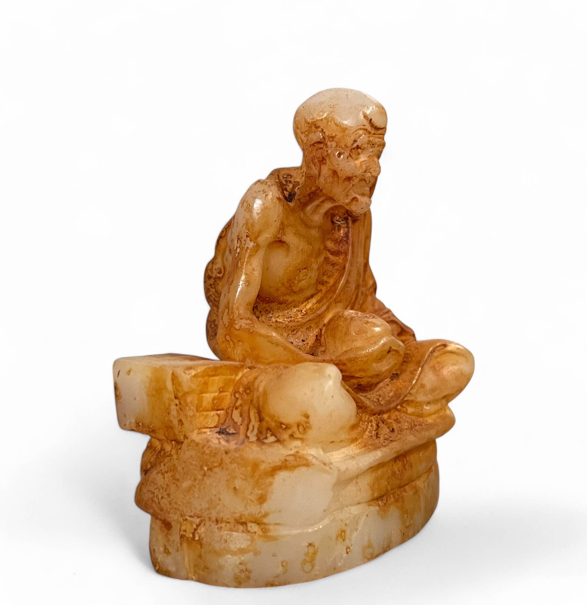 Arhat Lohan Figur (8,5cm) Hetian Jade