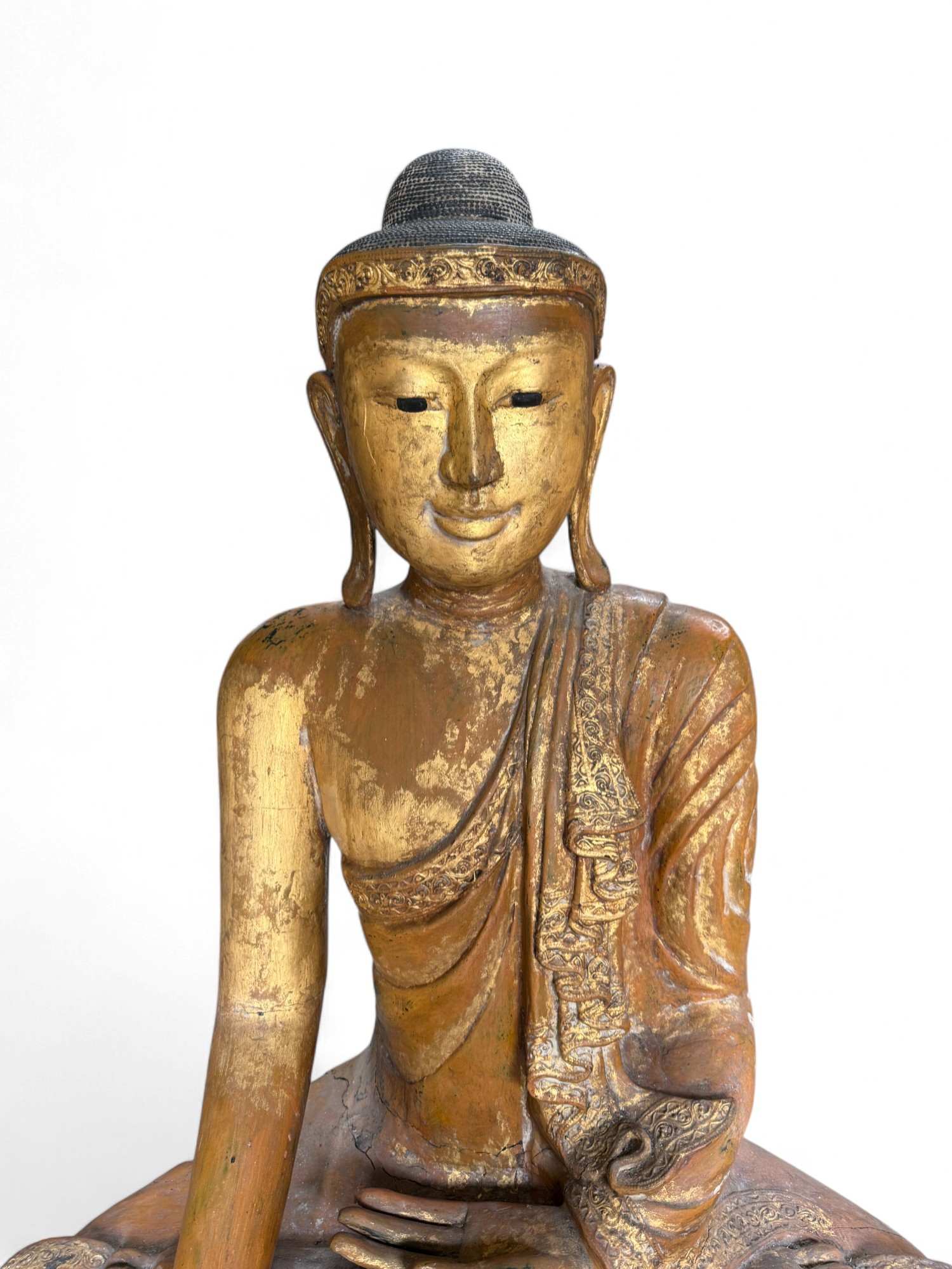 Alte Mandalay Buddha Statue Teakholz Burma Skulptur