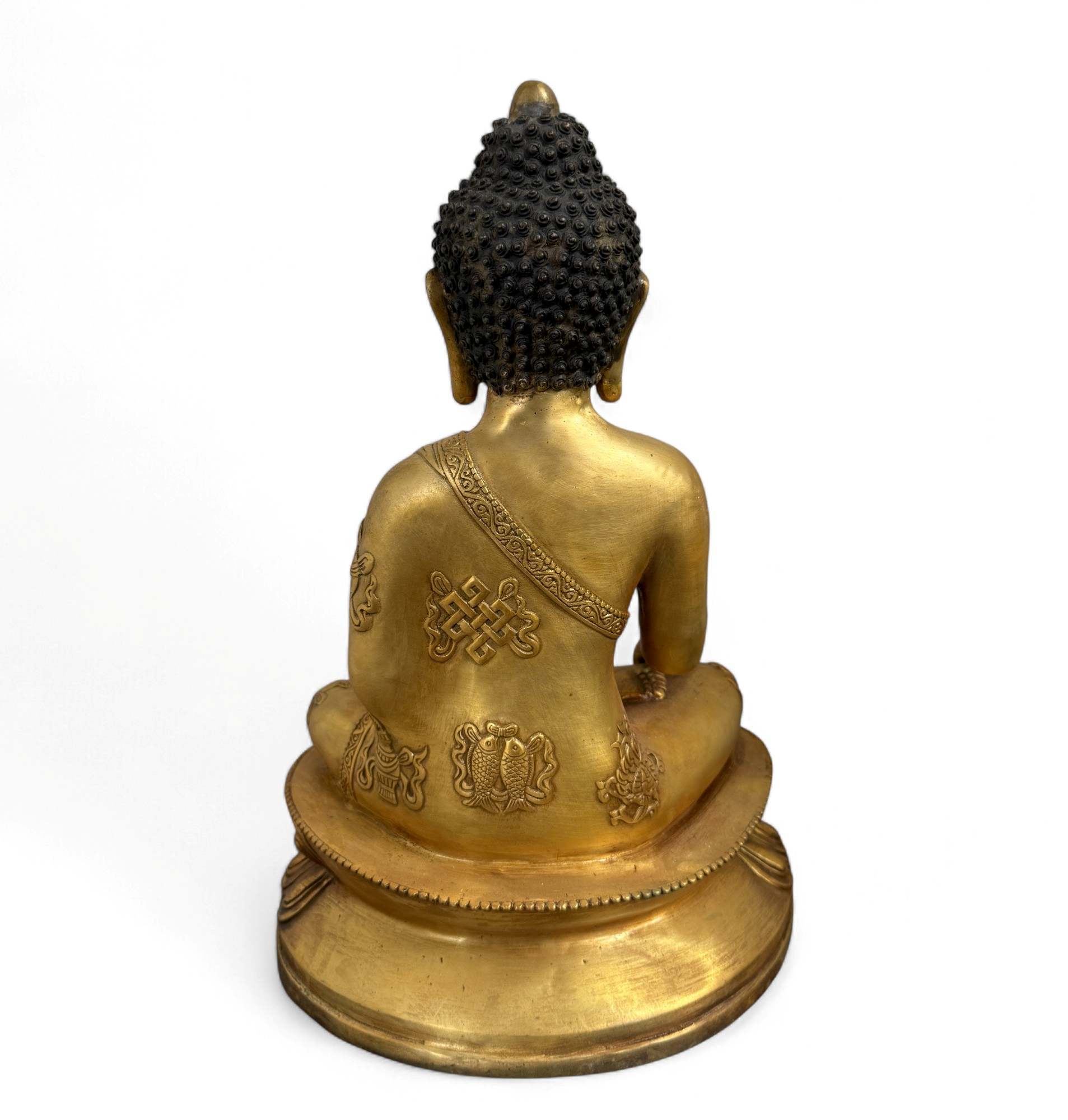 Bronze Buddha Statue 8 buddhistische Glückssymbole