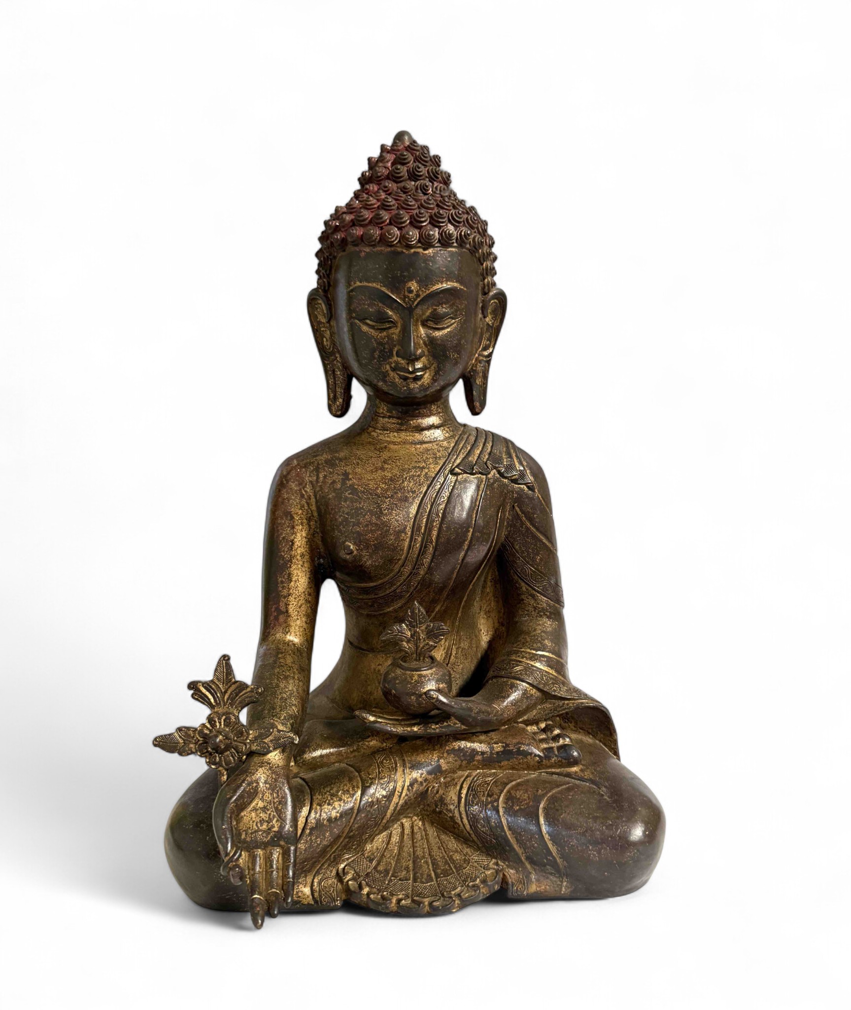 Medizin Buddha Figur Bronze Tibet China - 43 cm groß
