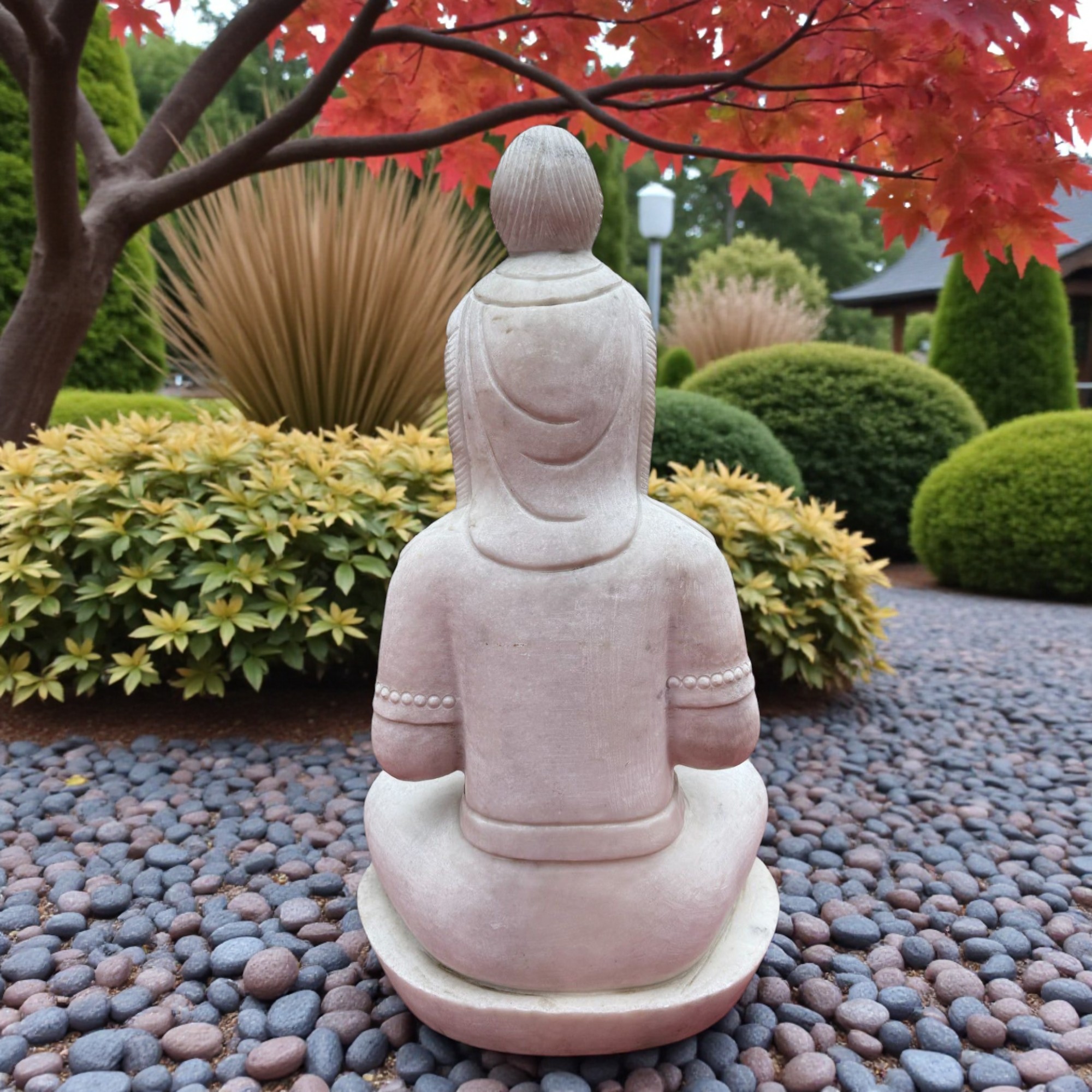 Guanyin Garten Buddha Skulptur Marmor Stein 65cm groß