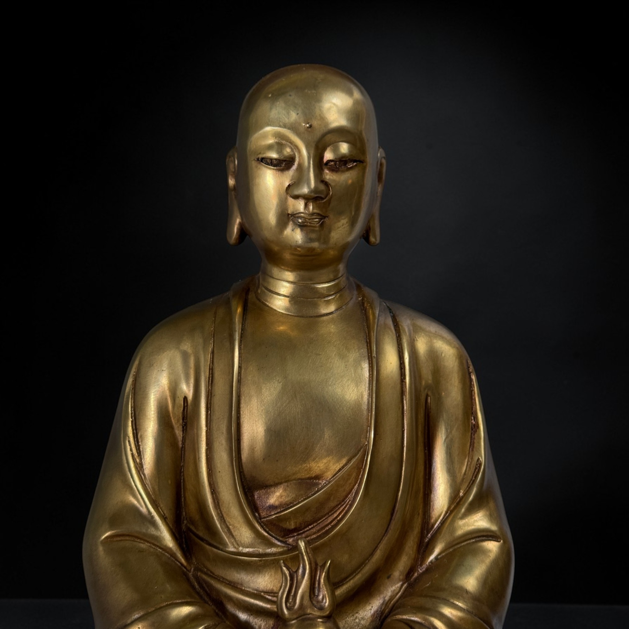 Massive Bronze Statue Jizo Bosatsu 29cm – Kshitigarbha Bodhisattva 4,5kg