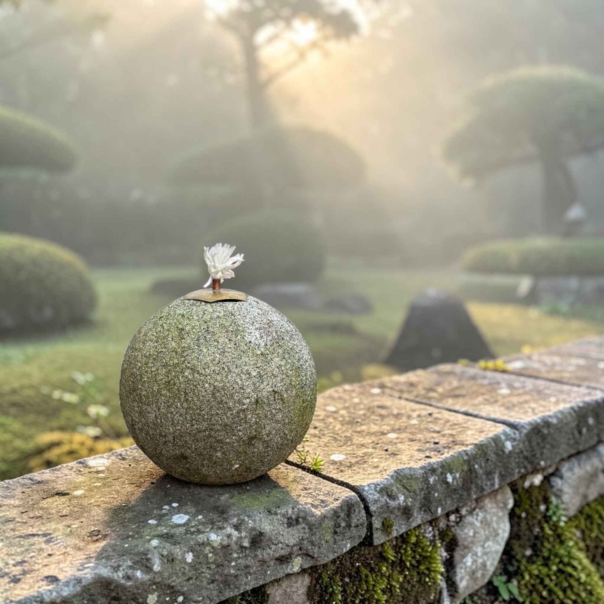 Gartenfackel aus Granit Stein – Massives Windlicht & Öllampe für Außen, wetterfest
