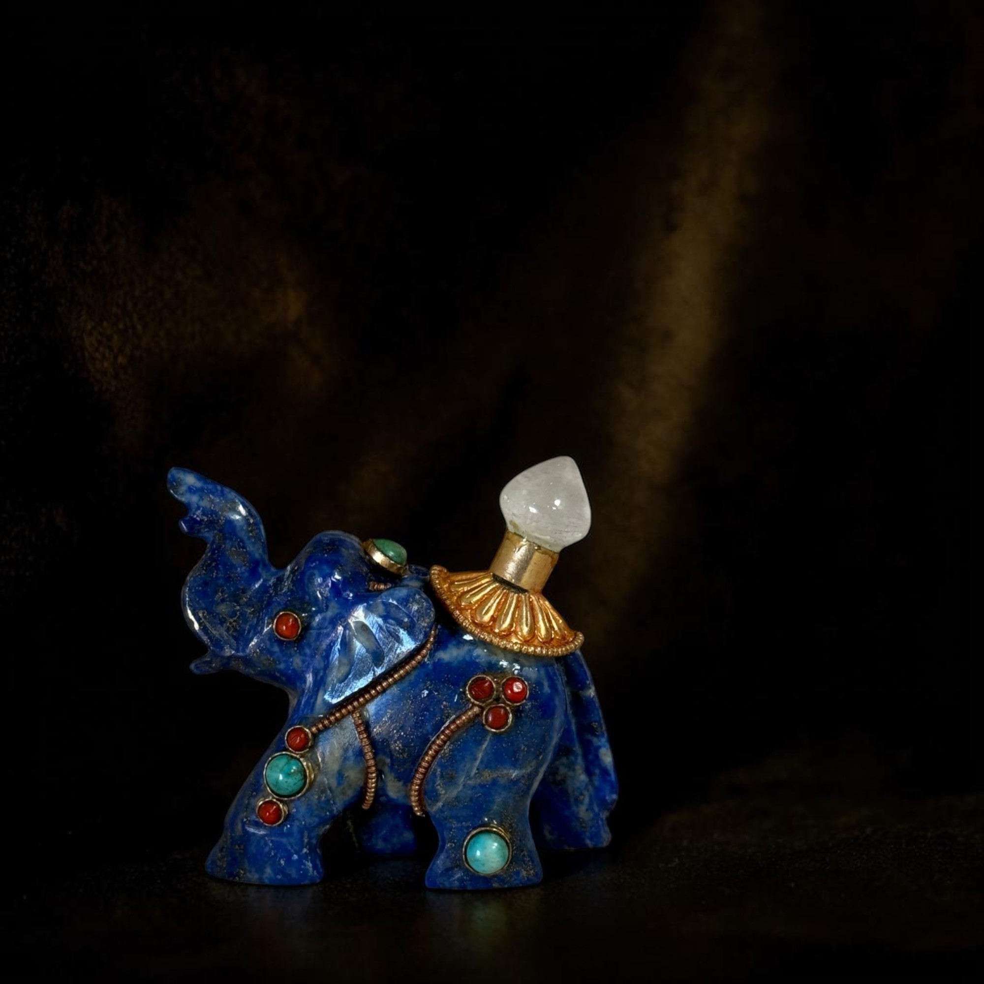 Lapislazuli Glückselefant | Bergkristall & Edelsteine | Handarbeit aus Nepal