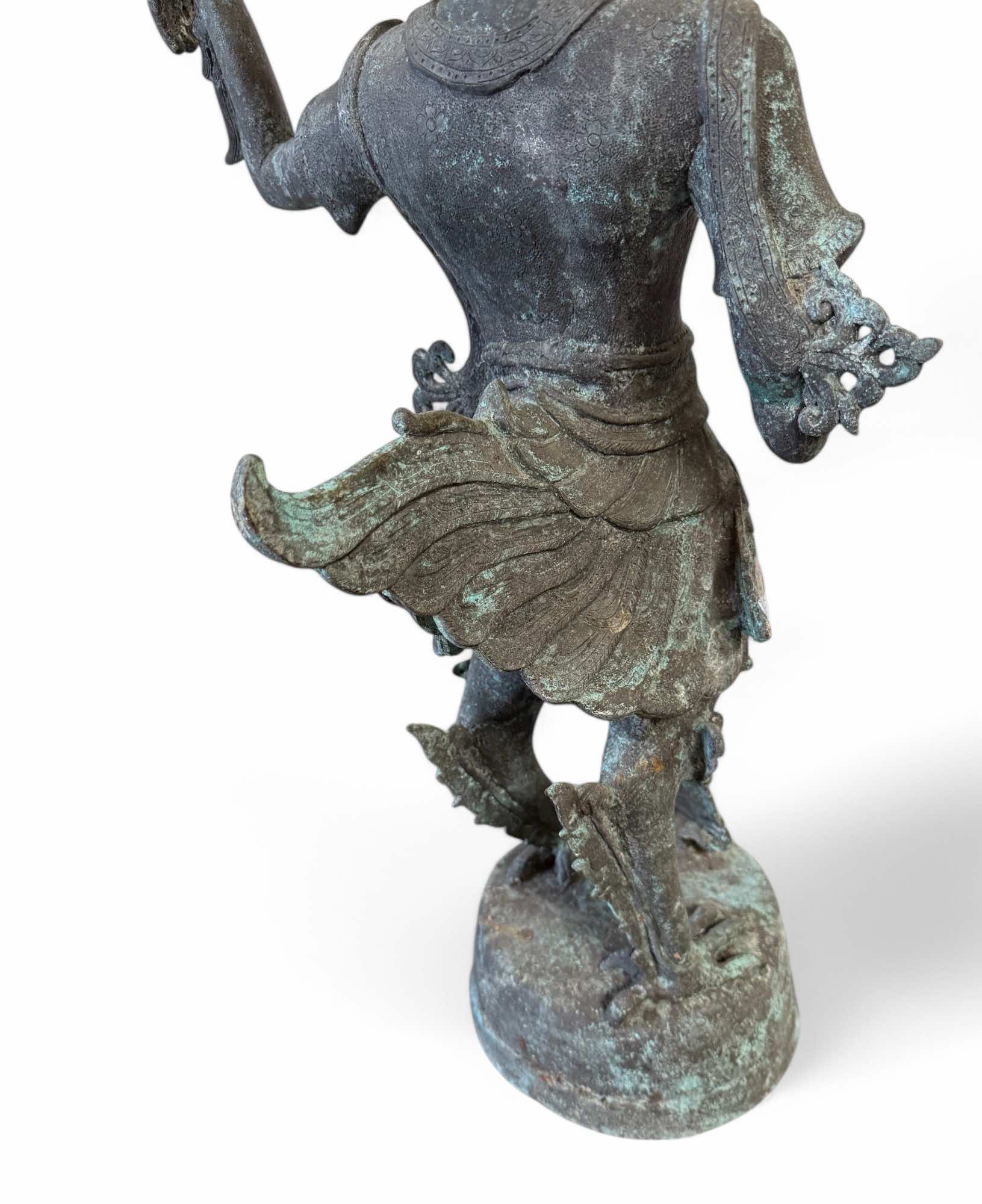 Kinnara Bronze Skulptur Burma Figur 77 cm groß