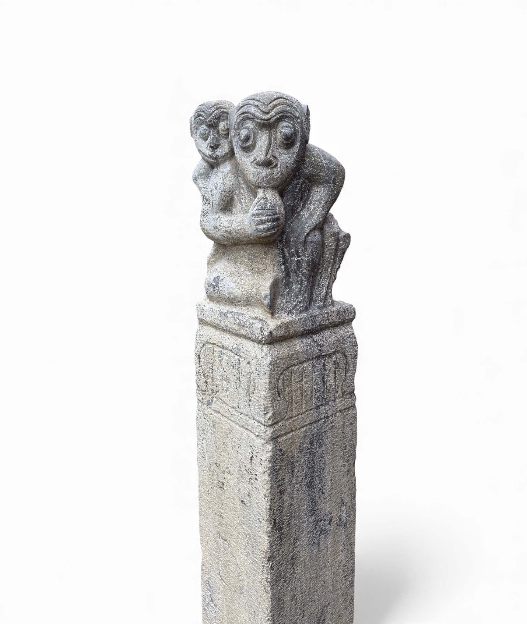 Gartenstele Stein Affen  - 150 cm groß