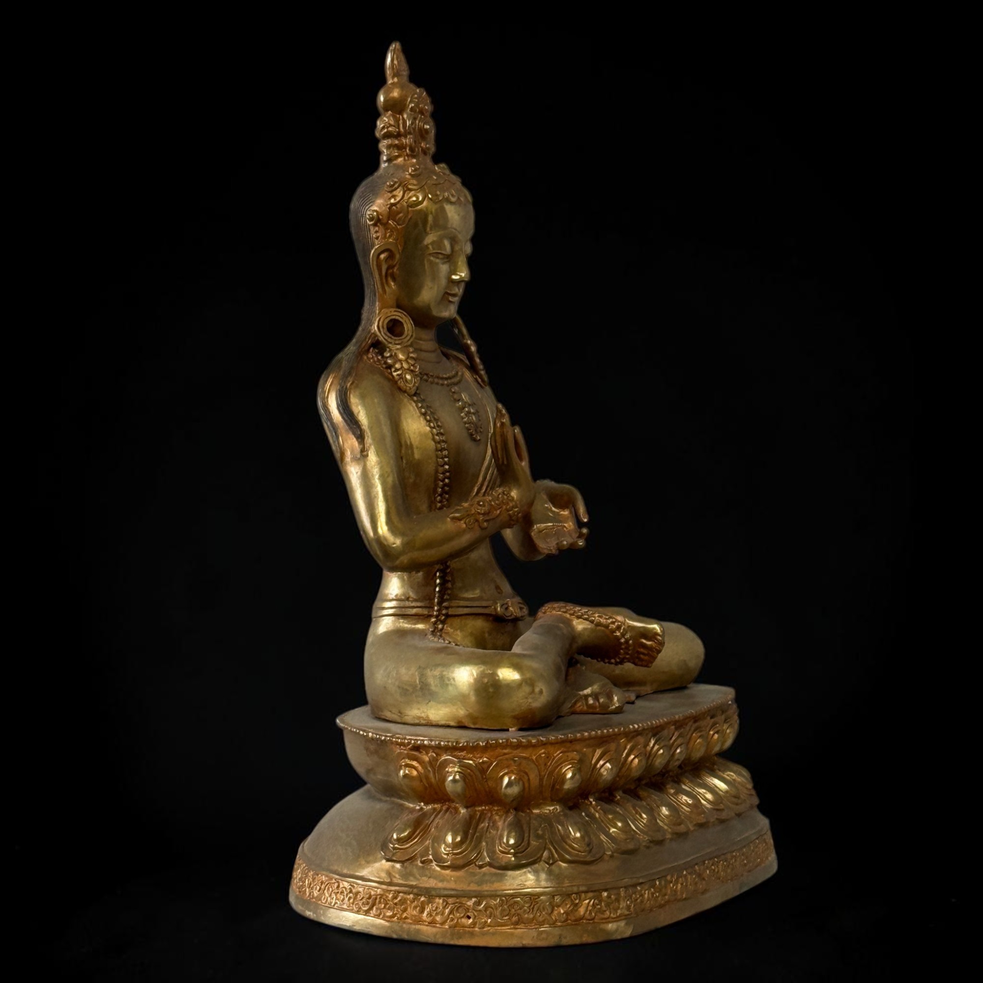 Buddha Figur Dharmachakra Mudra Bronze Skulptur 45,5 cm groß