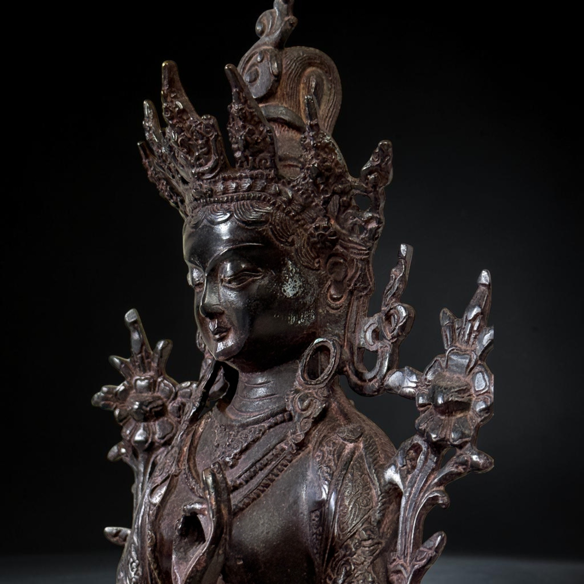 Weiße Tara Buddha Figur Bronze - Bodhisattva