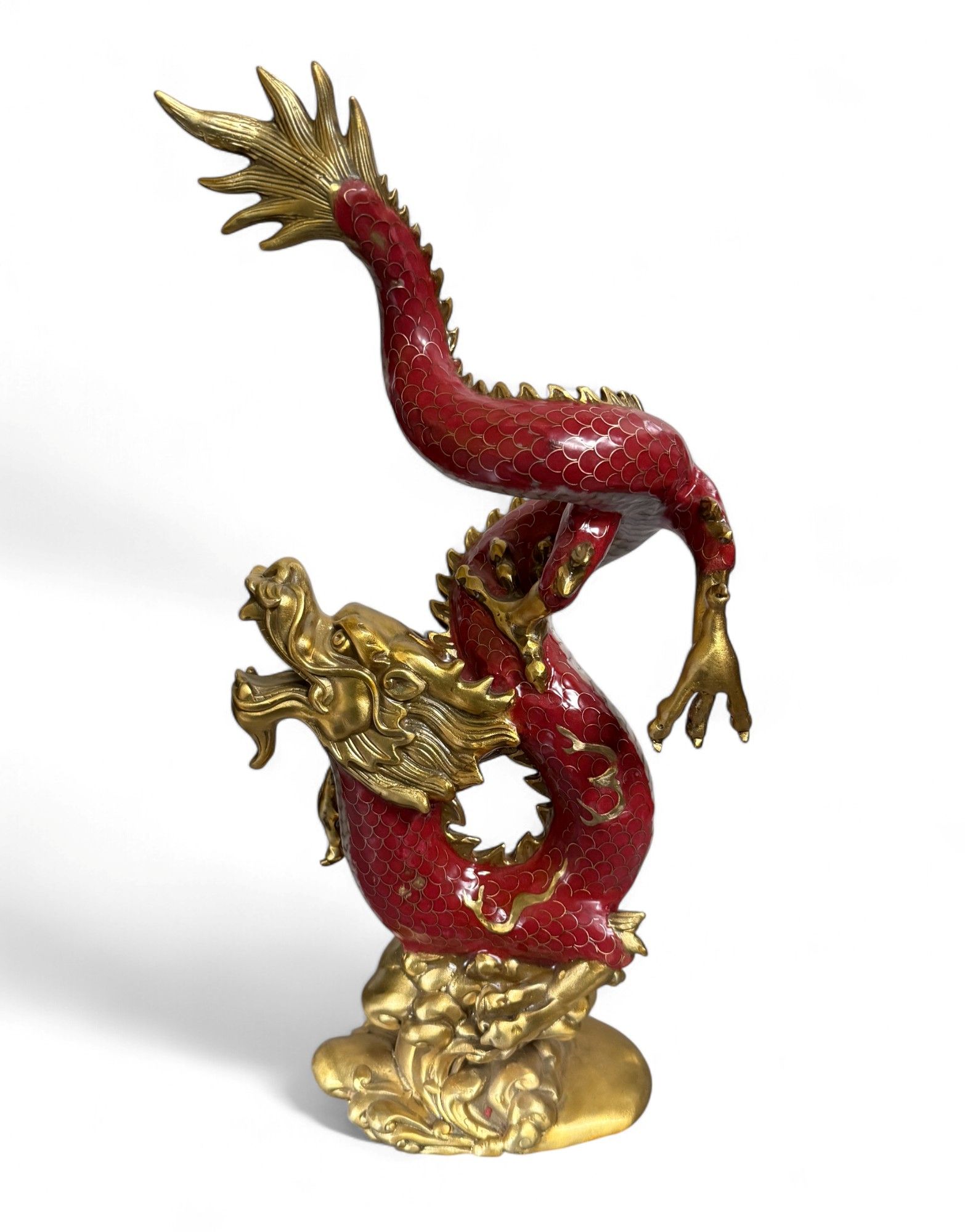 China Drachen Skulptur Bronze Figur Cloisonne 41 cm