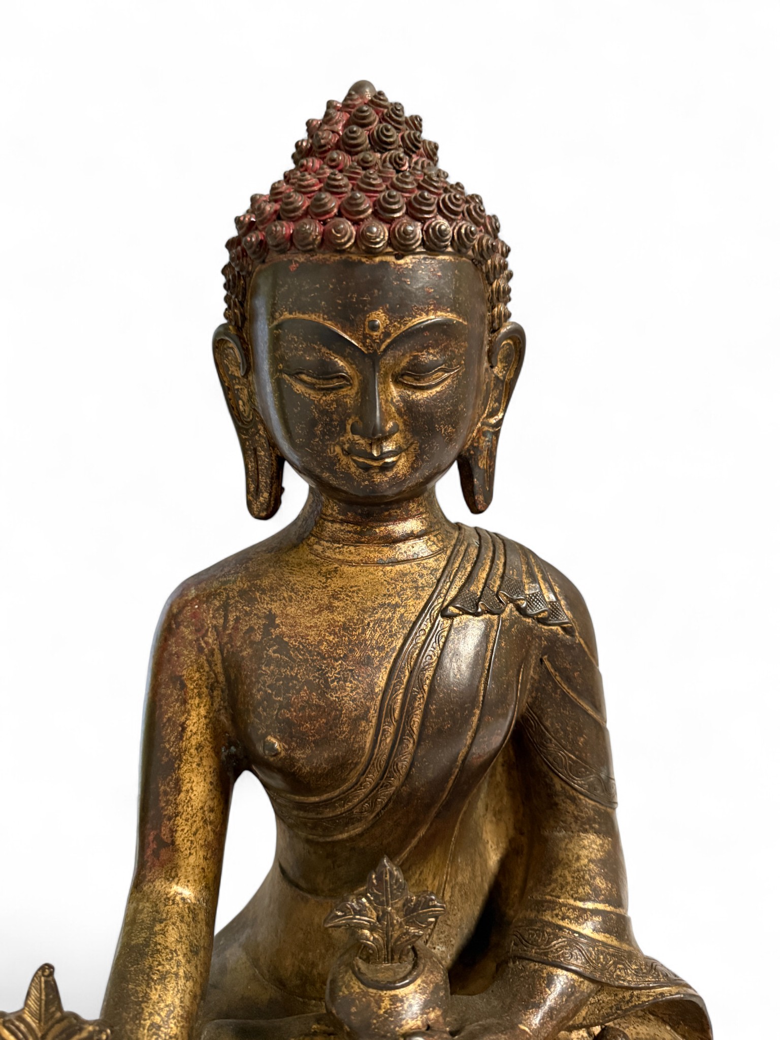 Medizin Buddha Figur Bronze Tibet China - 43 cm groß