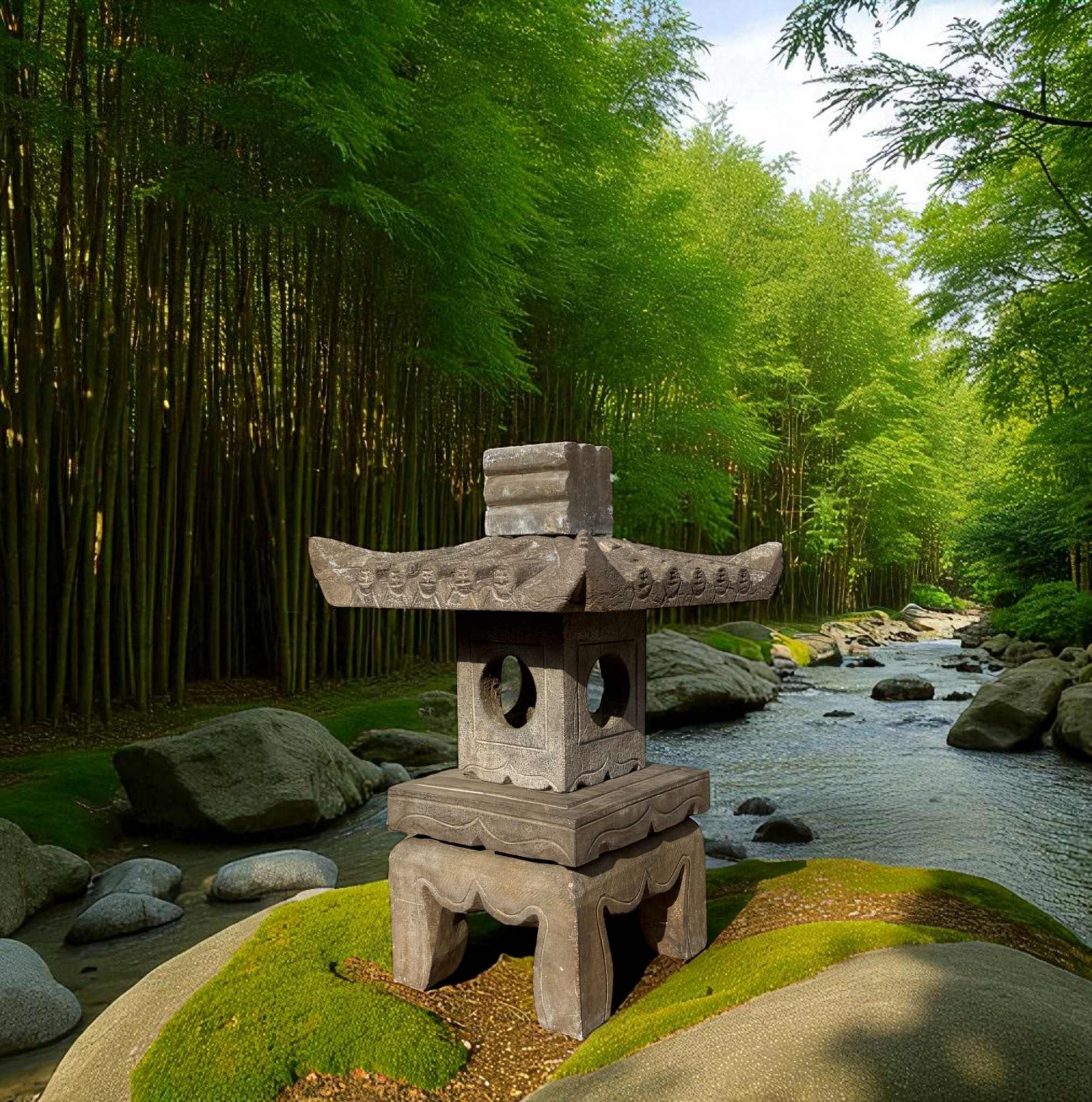 Asiatische Steinlaterne Geisterhaus Ahnenhaus Garten