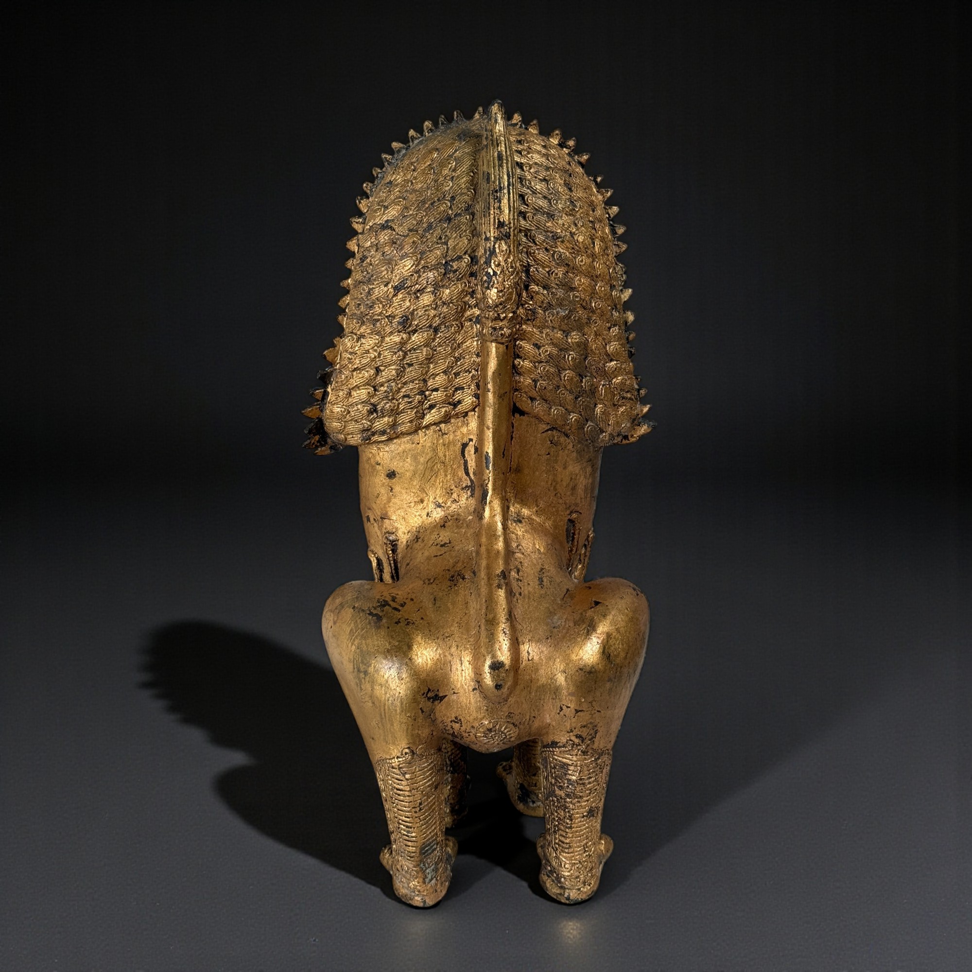 Thailändischer Wächterlöwe aus Bronze, 43 cm - Singha Skulptur