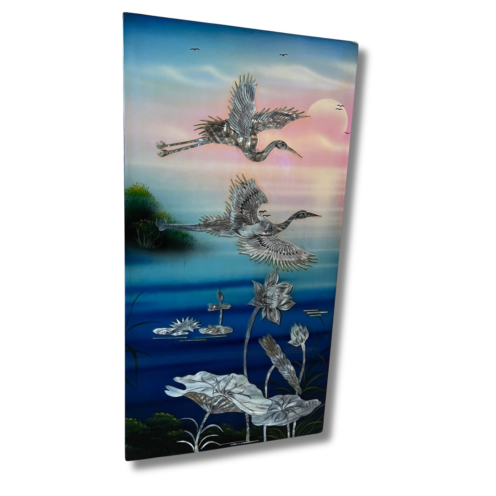 Asiatisches Wandbild Holz Lackbild Perlmutt Wanddeko Asiatisches Wandbild Holz Lackbild Perlmutt Wanddeko