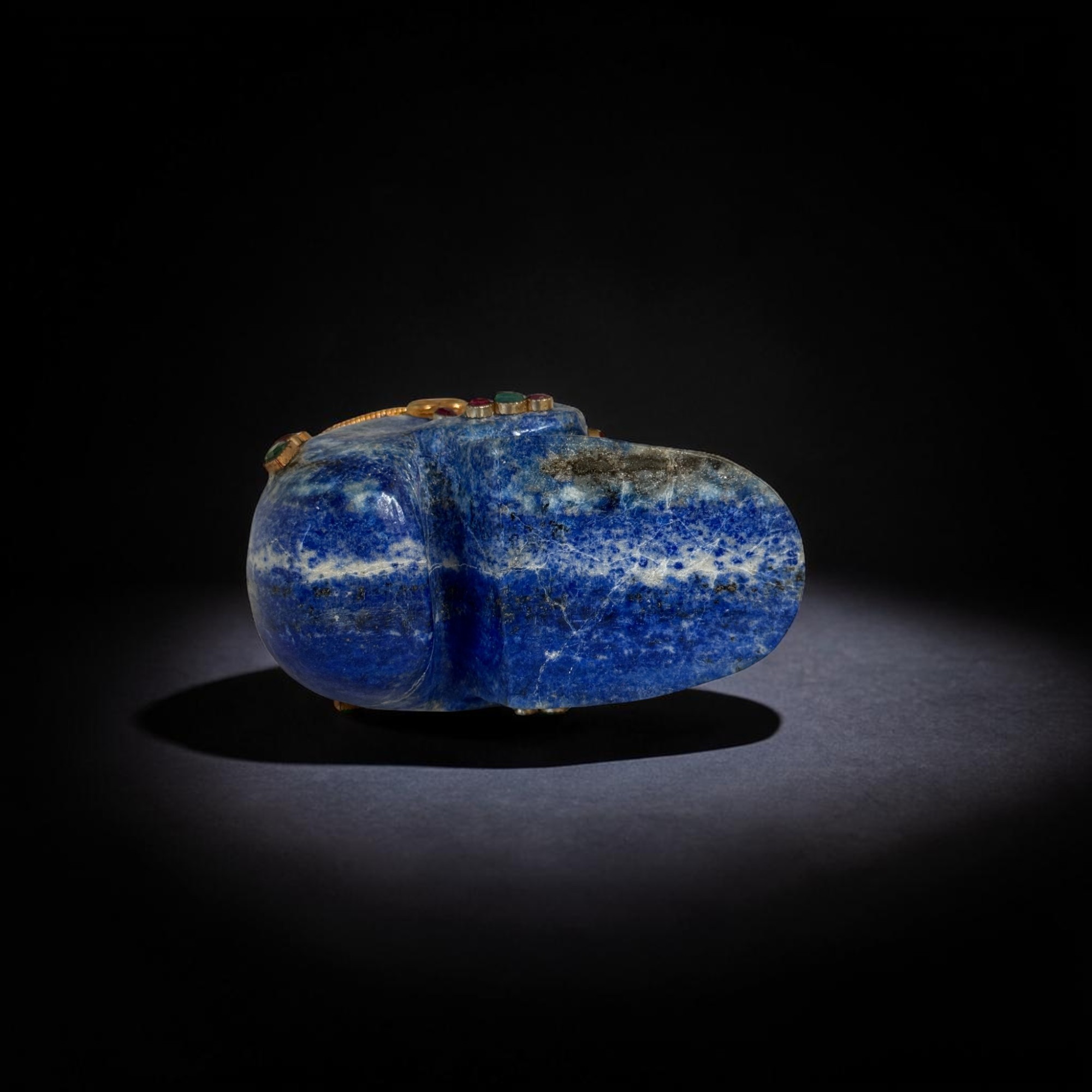 Lapis Lazuli Skull Totenkopf mit Edelsteinen Nepal - 10 cm
