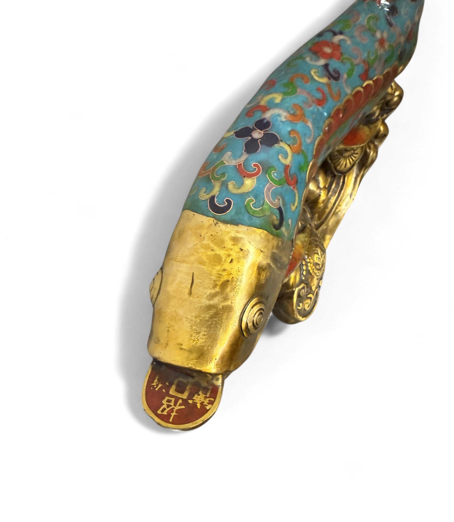 Koifisch Bronze Skulptur Cloisonne Figur Reichtumssymbol