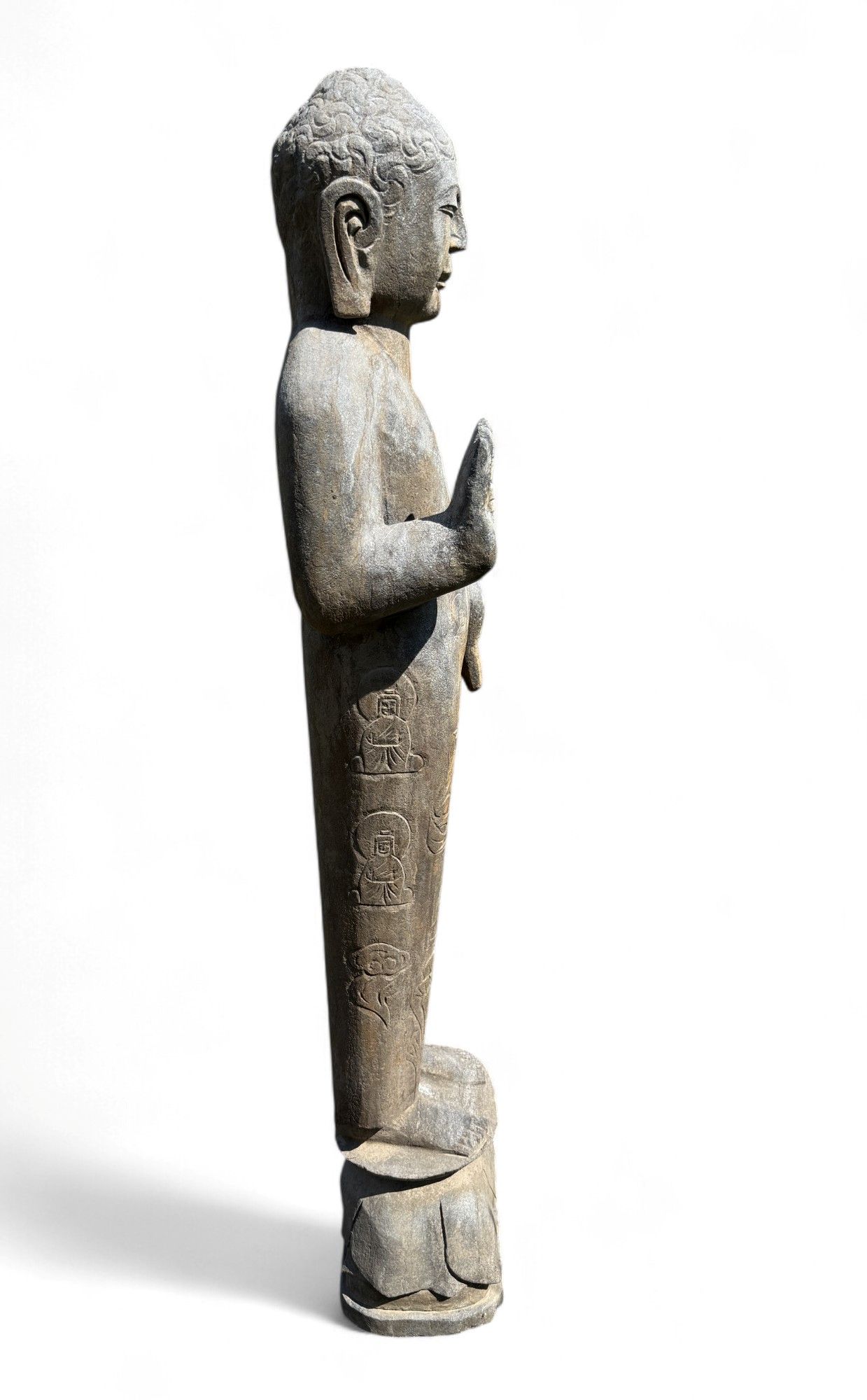 Garten Buddha Statue stehende Skulptur Schutz Geste 121 cm groß