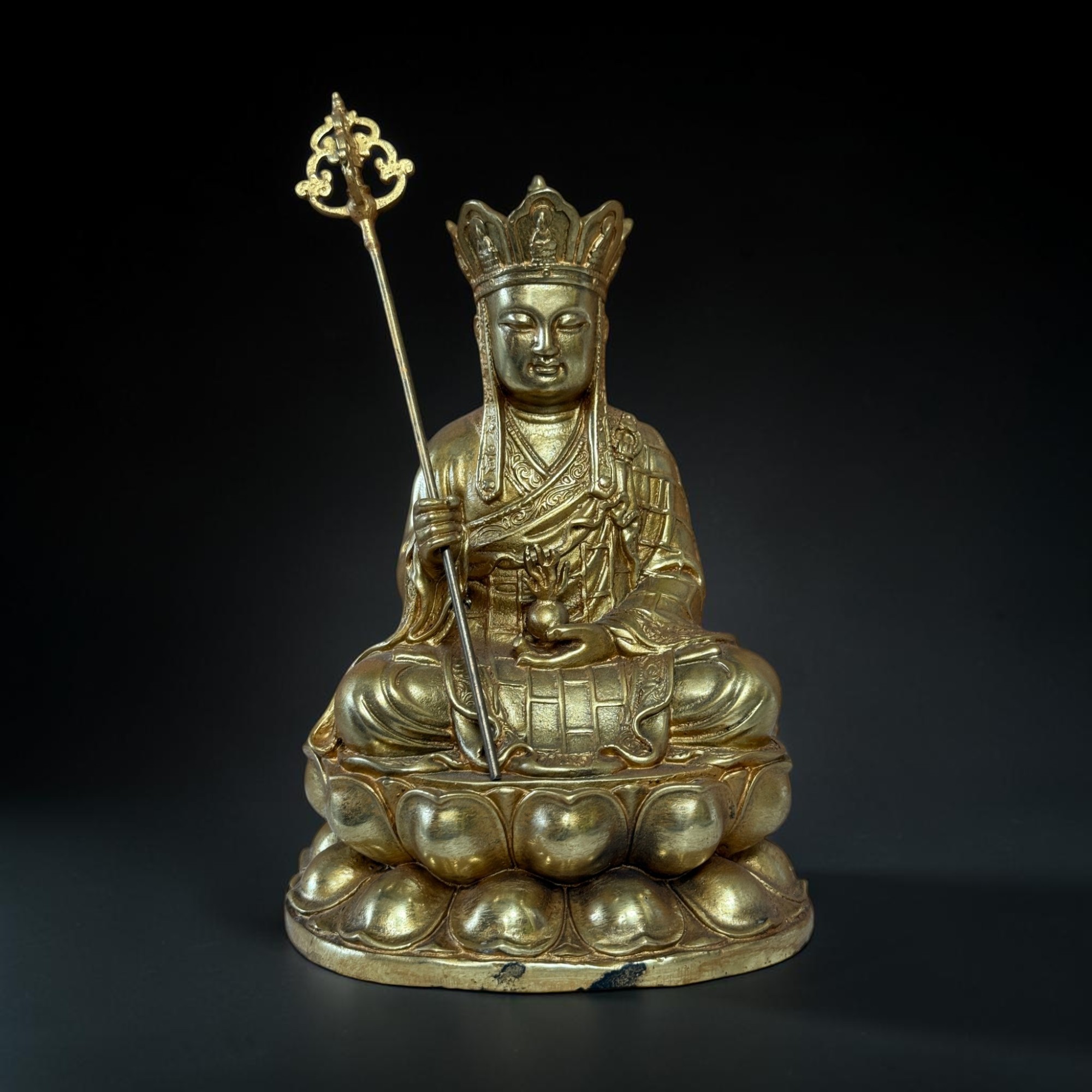 Ksitigarbha Bodhisattva Bronze Figur Tibet China Asien Skulptur 25cm