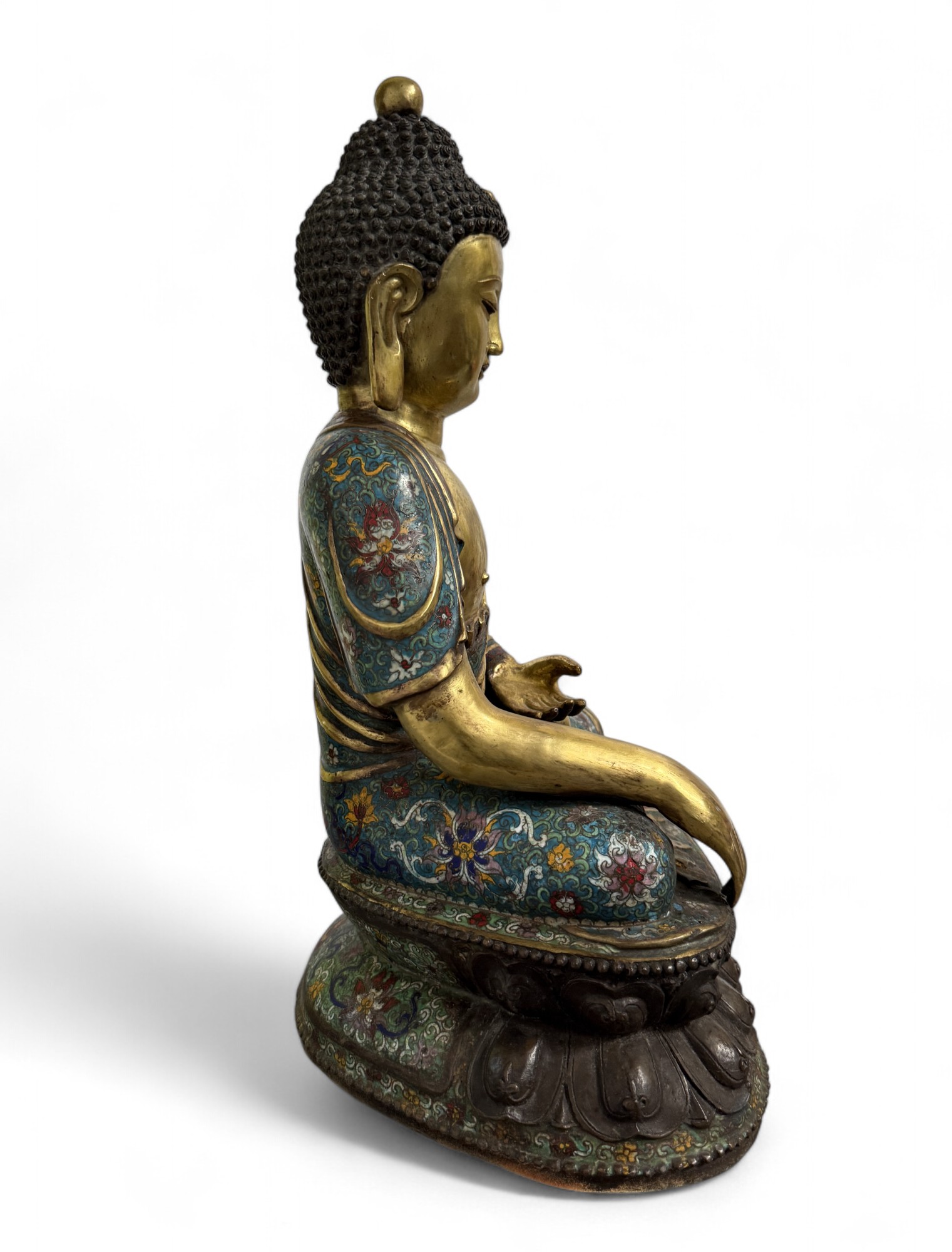 Buddha Figur Bronze Cloisonne Skulptur 50 cm groß