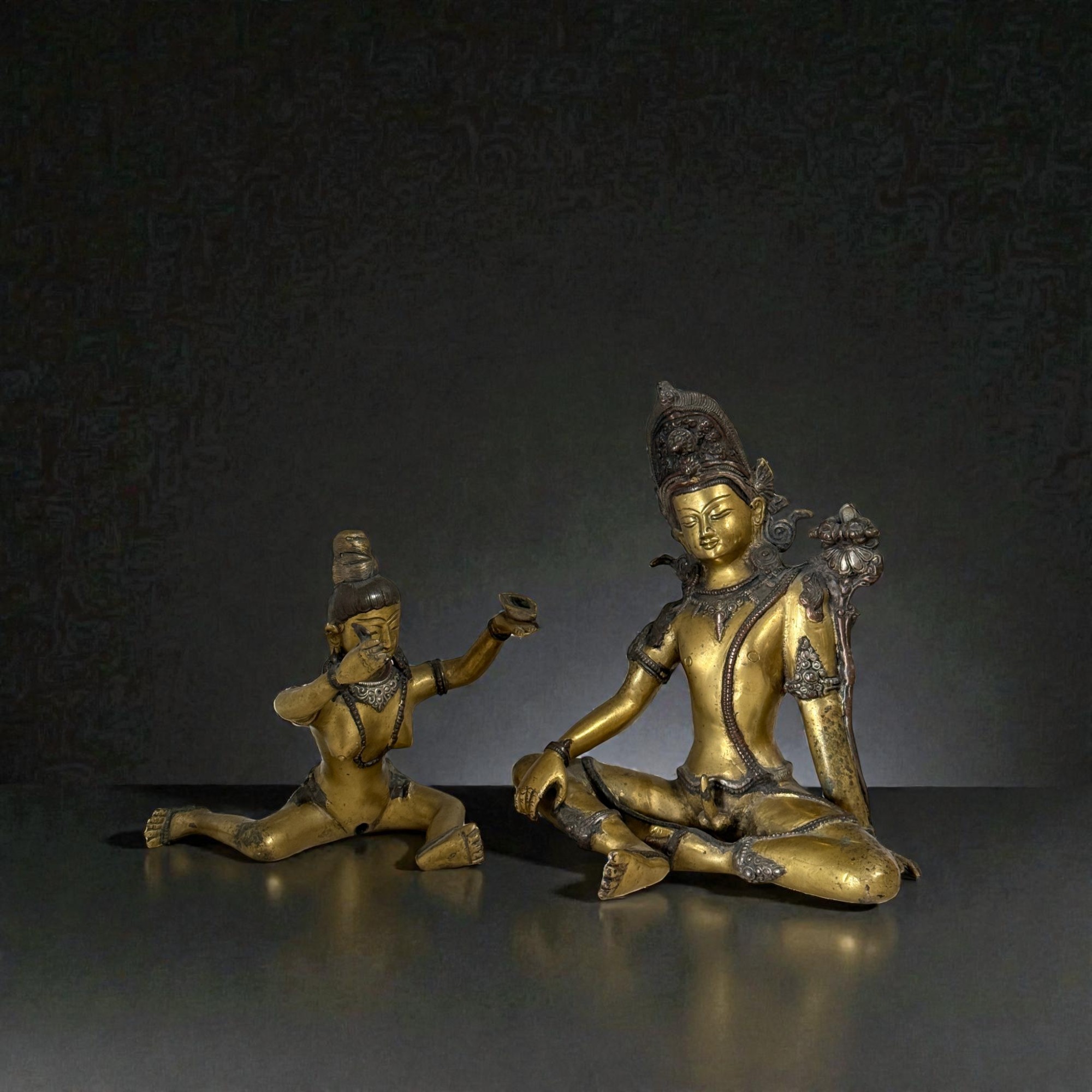 Yabyum Buddha Figur Bronze – tantrische Skulptur - 27 cm groß