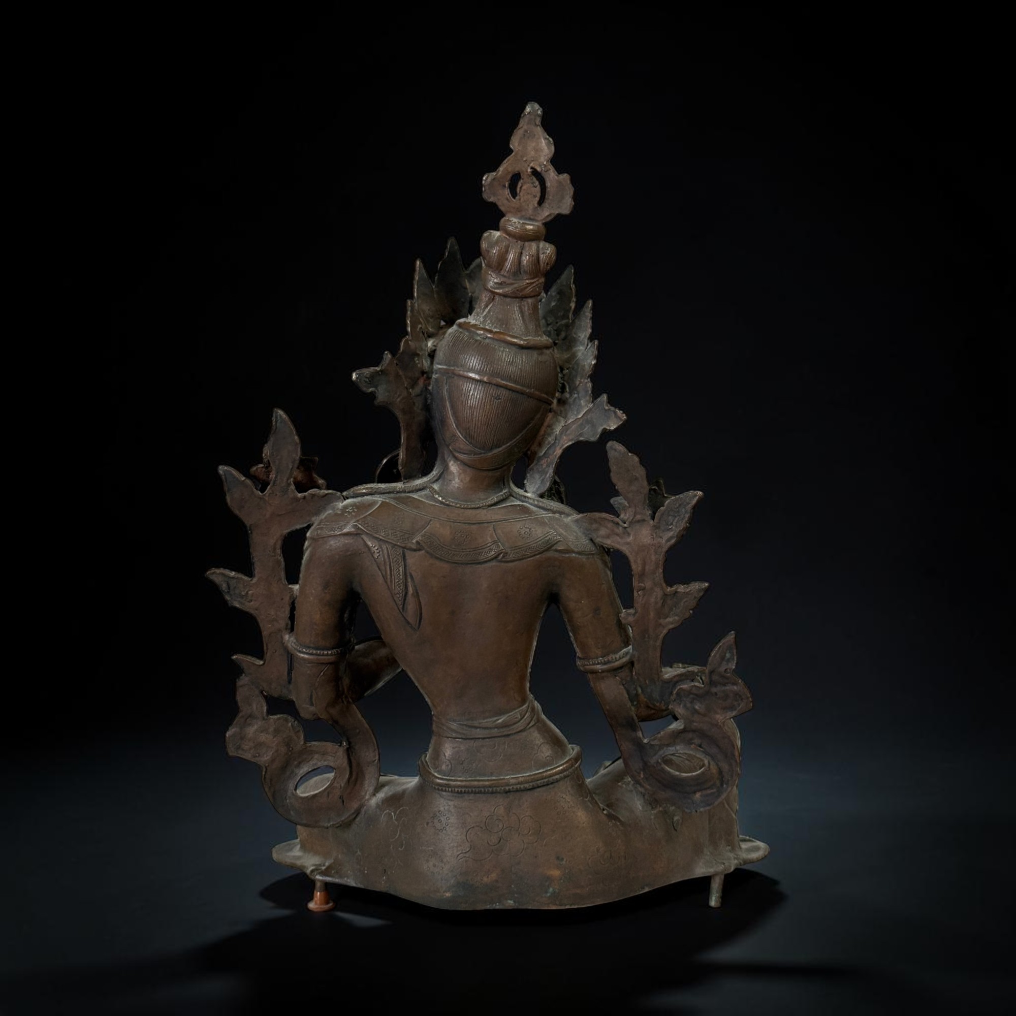 Alte Grüne Tara Statue aus Tibet Buddhistische Sammler-Skulptur 41cm
