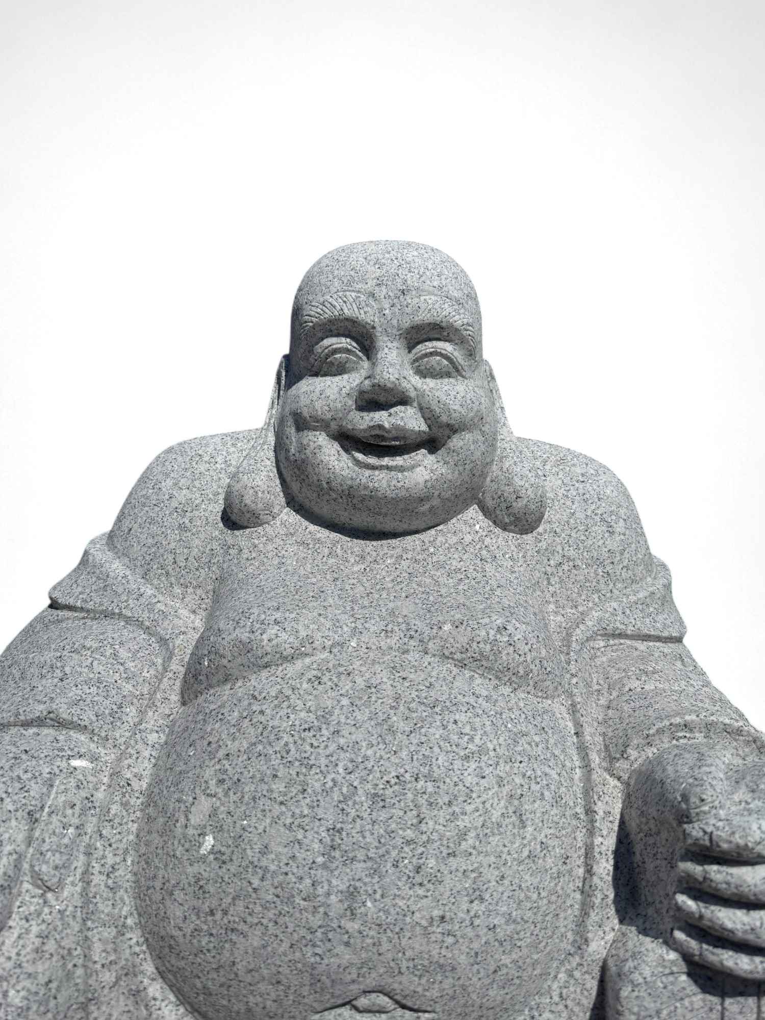 Happy Buddha Granit Stein Statue Garten Skulptur