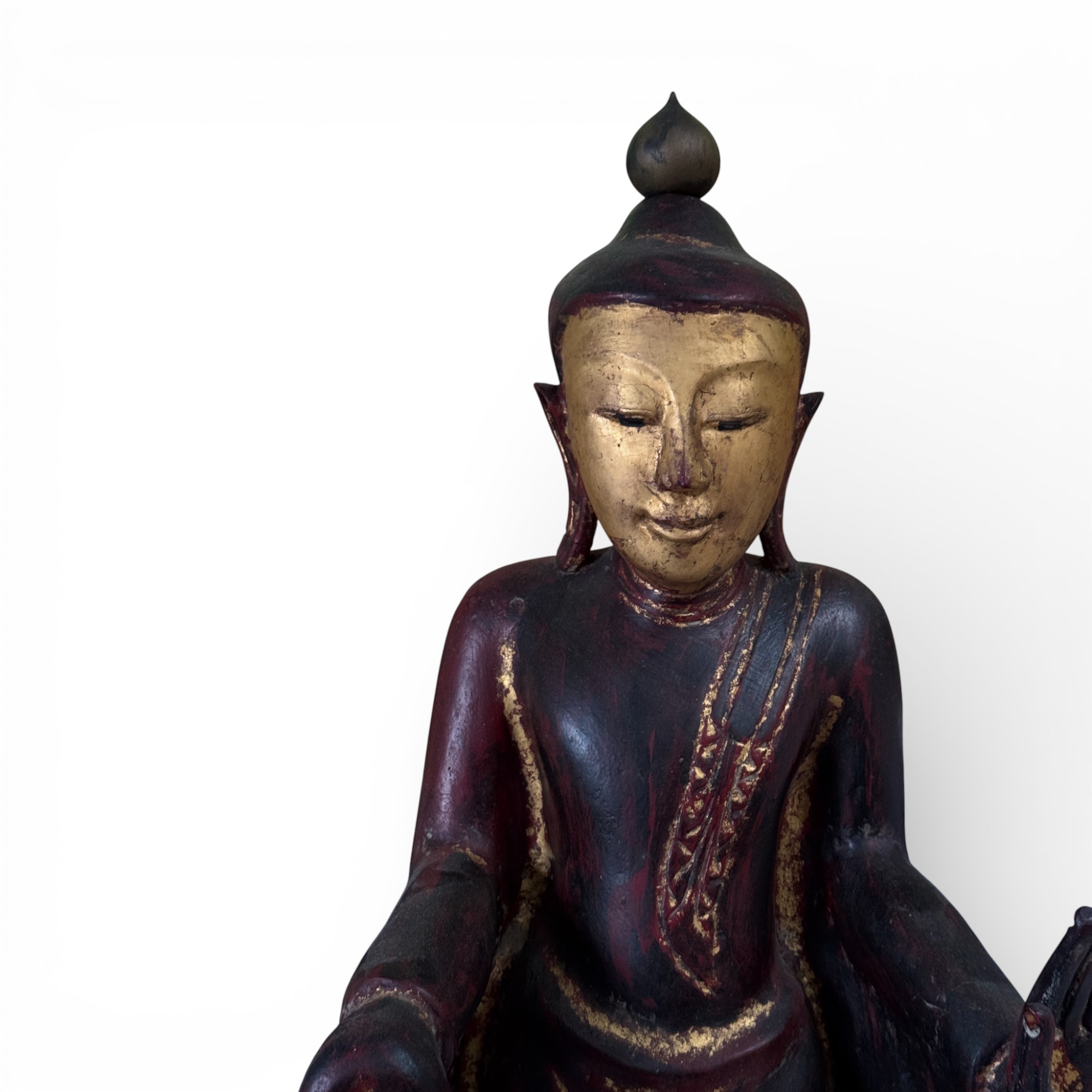 Birmanischer Lacquerware Buddha 102 cm groß