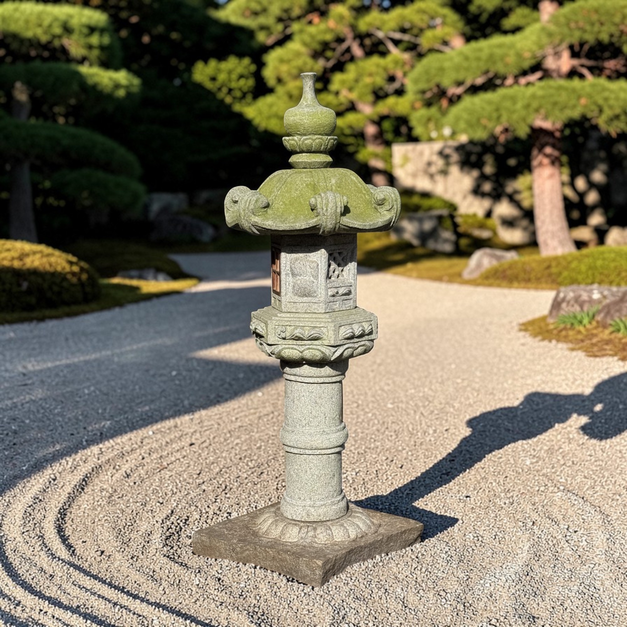 Japan Garten Pagode Steinlaterne aus Granitstein 170 cm groß
