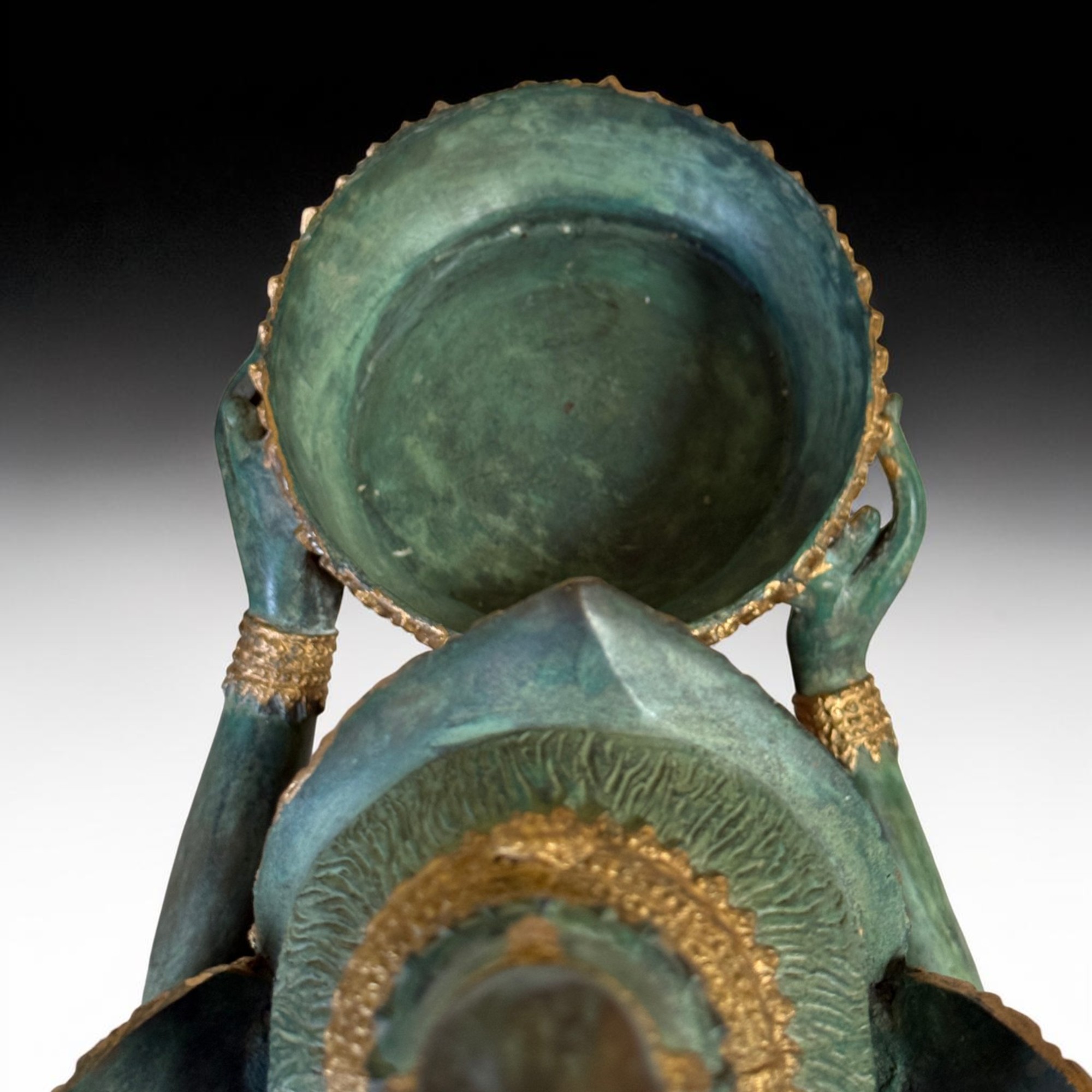 Thailändischer Tempeldiener Statue aus Bronze - 115 cm groß