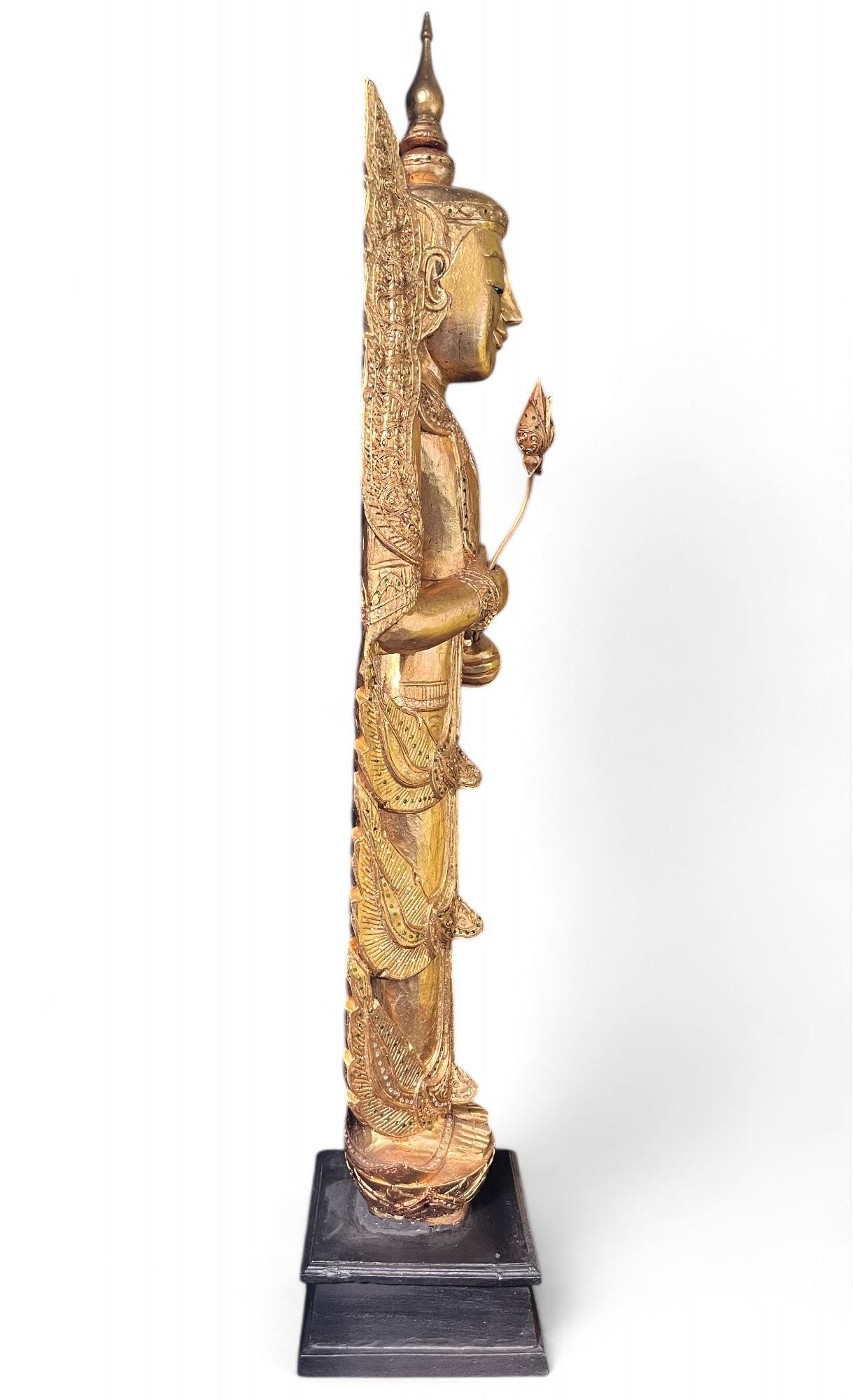 Thailändischer Tempelwächter Teppanom Holz Skulptur 170cm