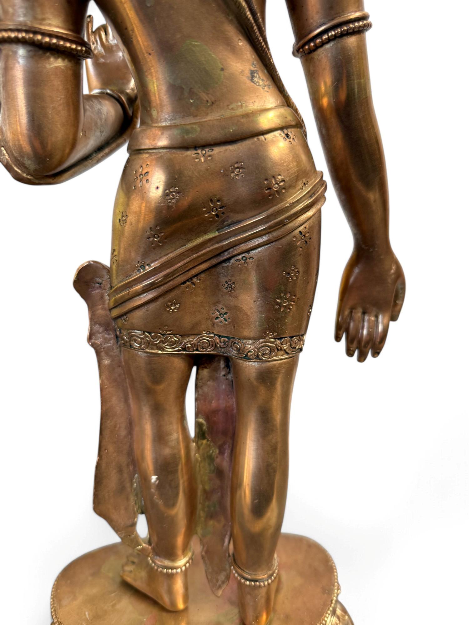 Padmapani Kupfer Bronze Statue Nepal Skulptur 53 cm groß