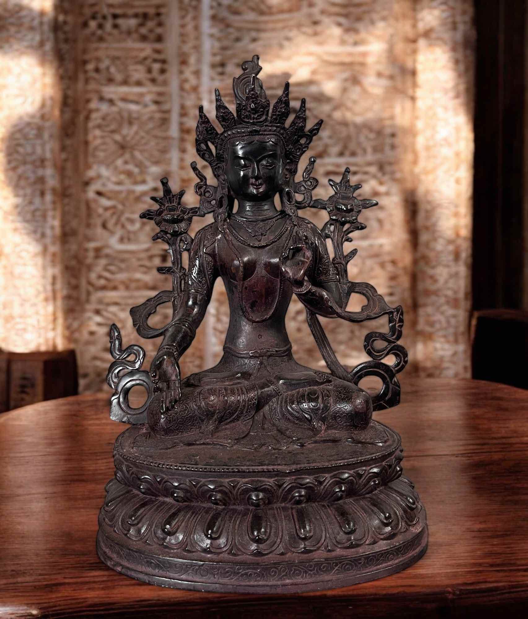 Weiße Tara Buddha Figur Bronze - Bodhisattva