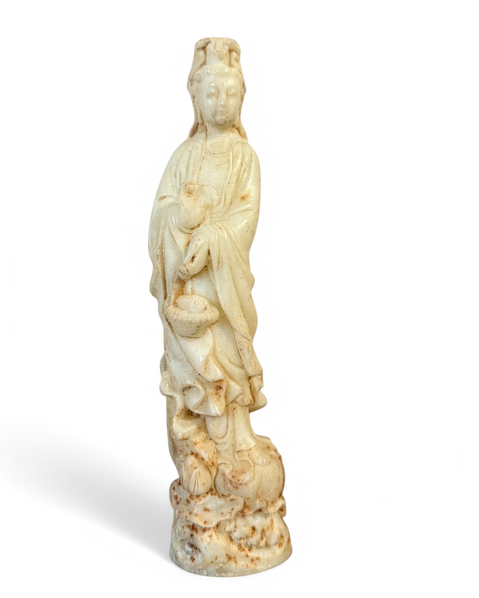 Chinesische Guanyin Figur Jade Skulptur China 20,5 cm