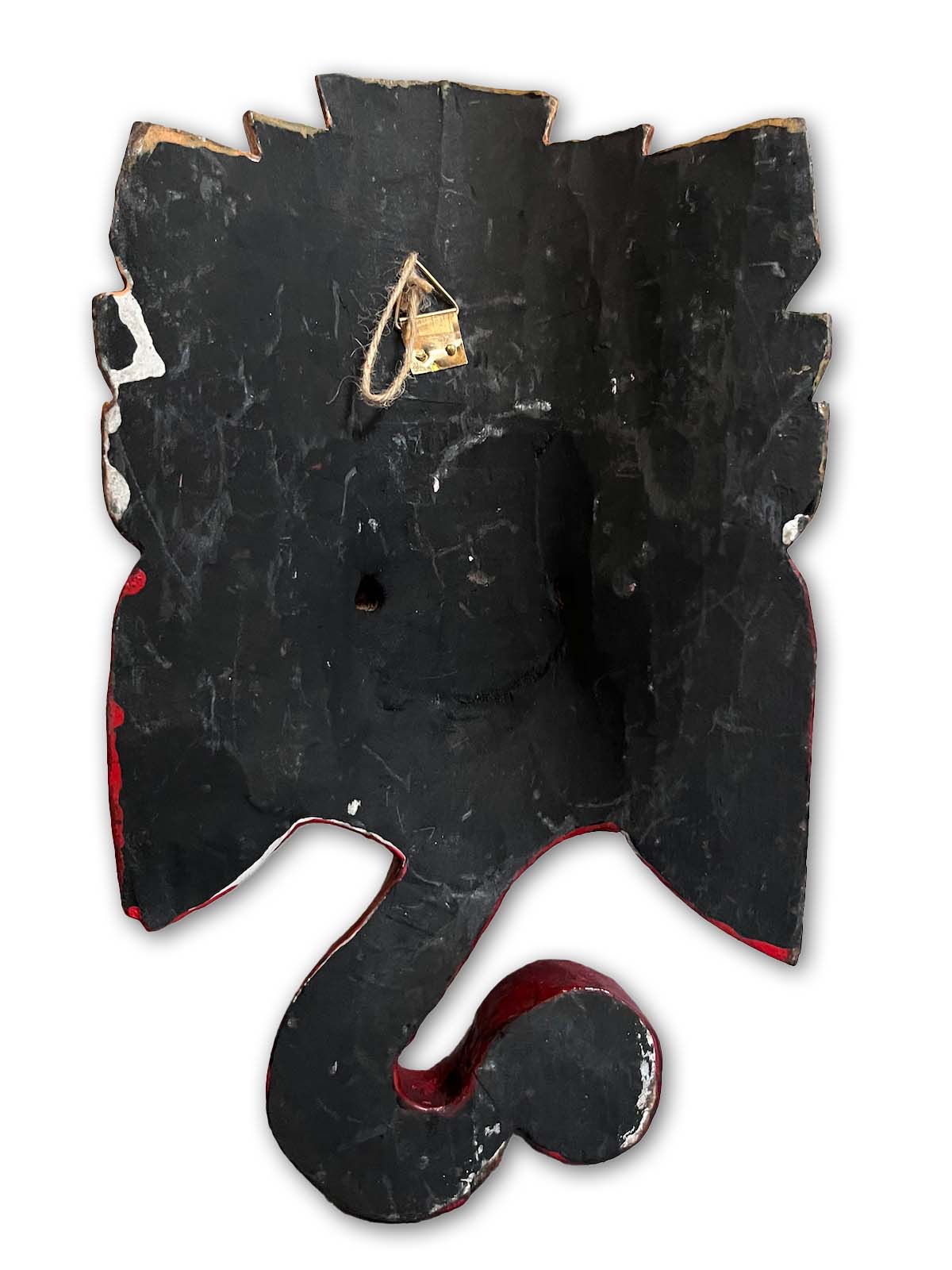 Ganesha Figur Holz Wandmaske Indien