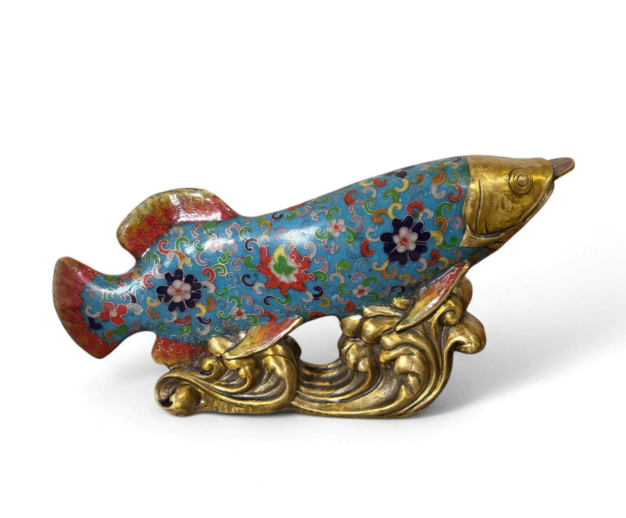Koifisch Bronze Skulptur Cloisonne Figur Reichtumssymbol