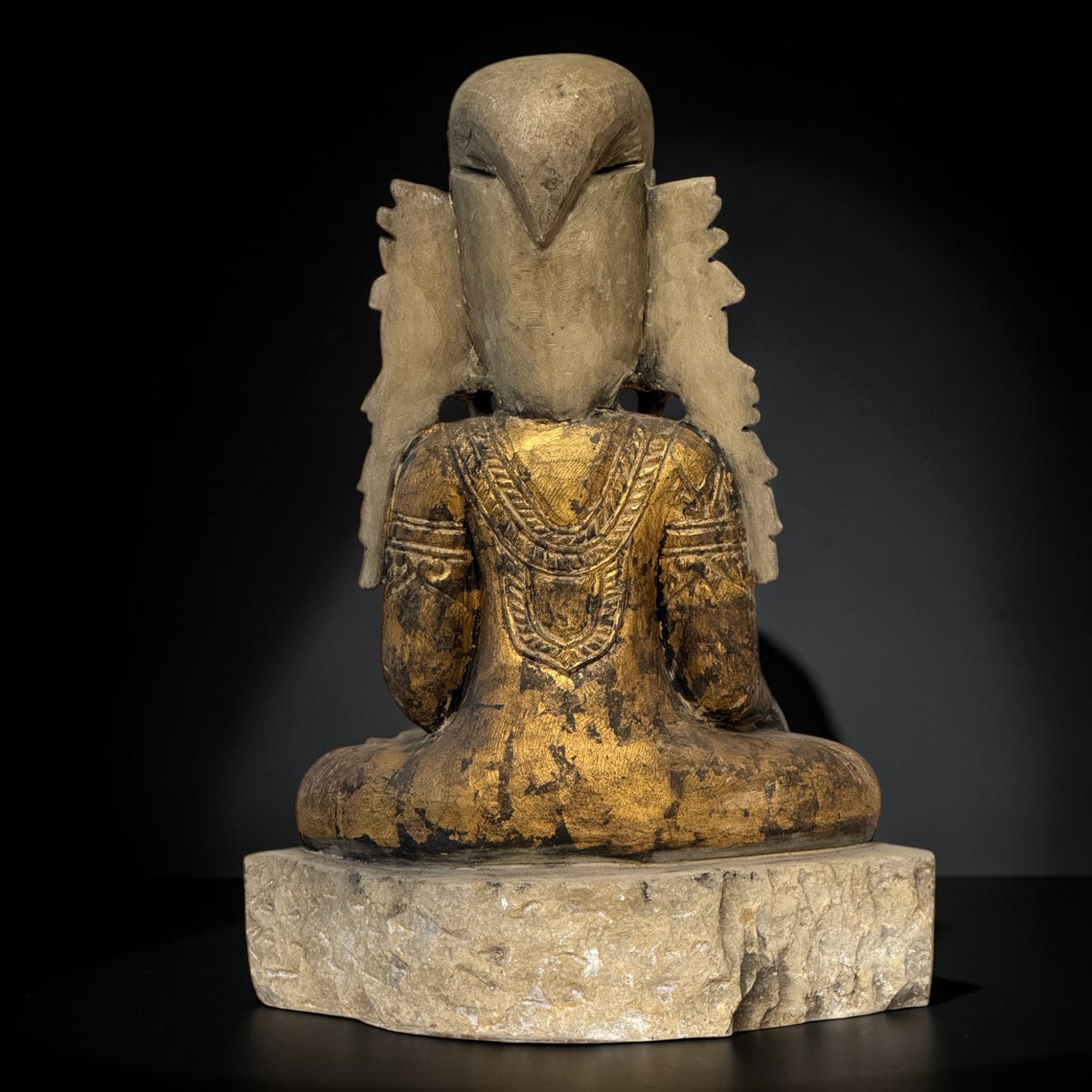 Jambupati Buddha gekrönt aus Marmor Stein Burma
