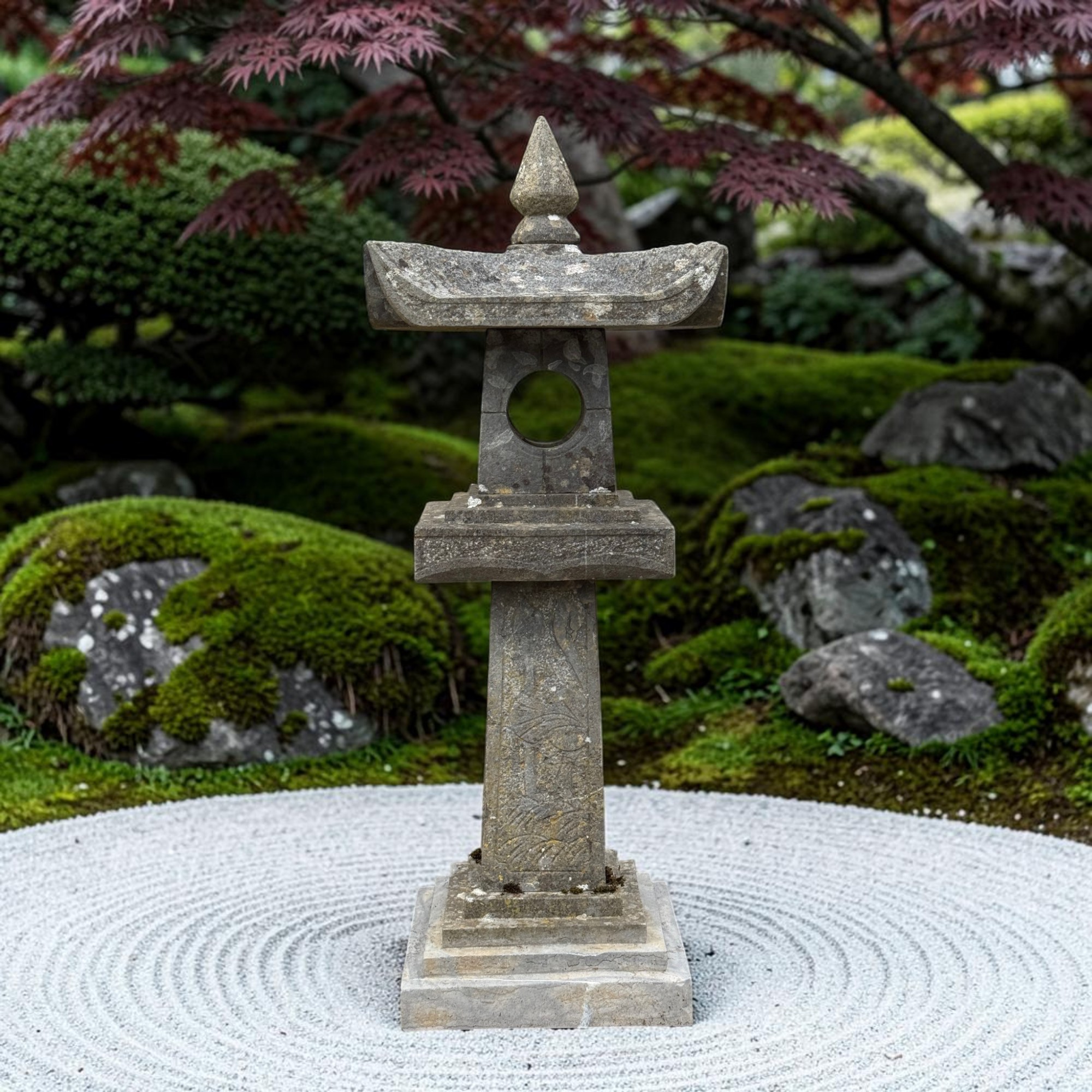 Chinesische Steinlaterne Geisterhaus Garten Pagode Bluestone Naturstein