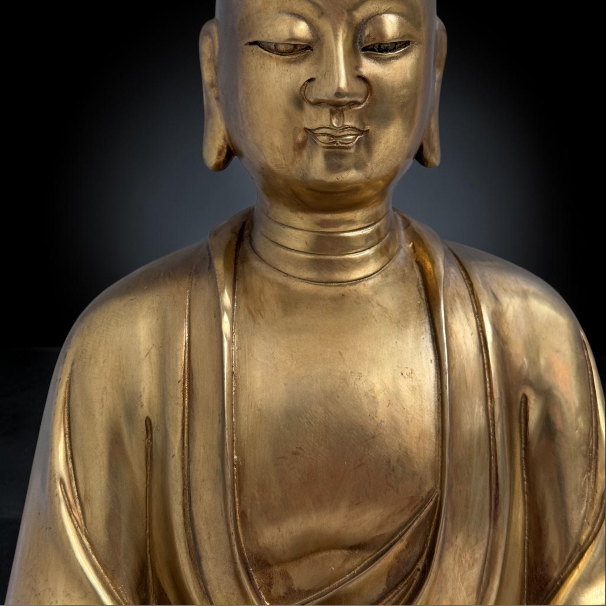 Jizo Bosatsu Bronze Statue 29 cm – Kshitigarbha Bodhisattva – Schutzpatron China
