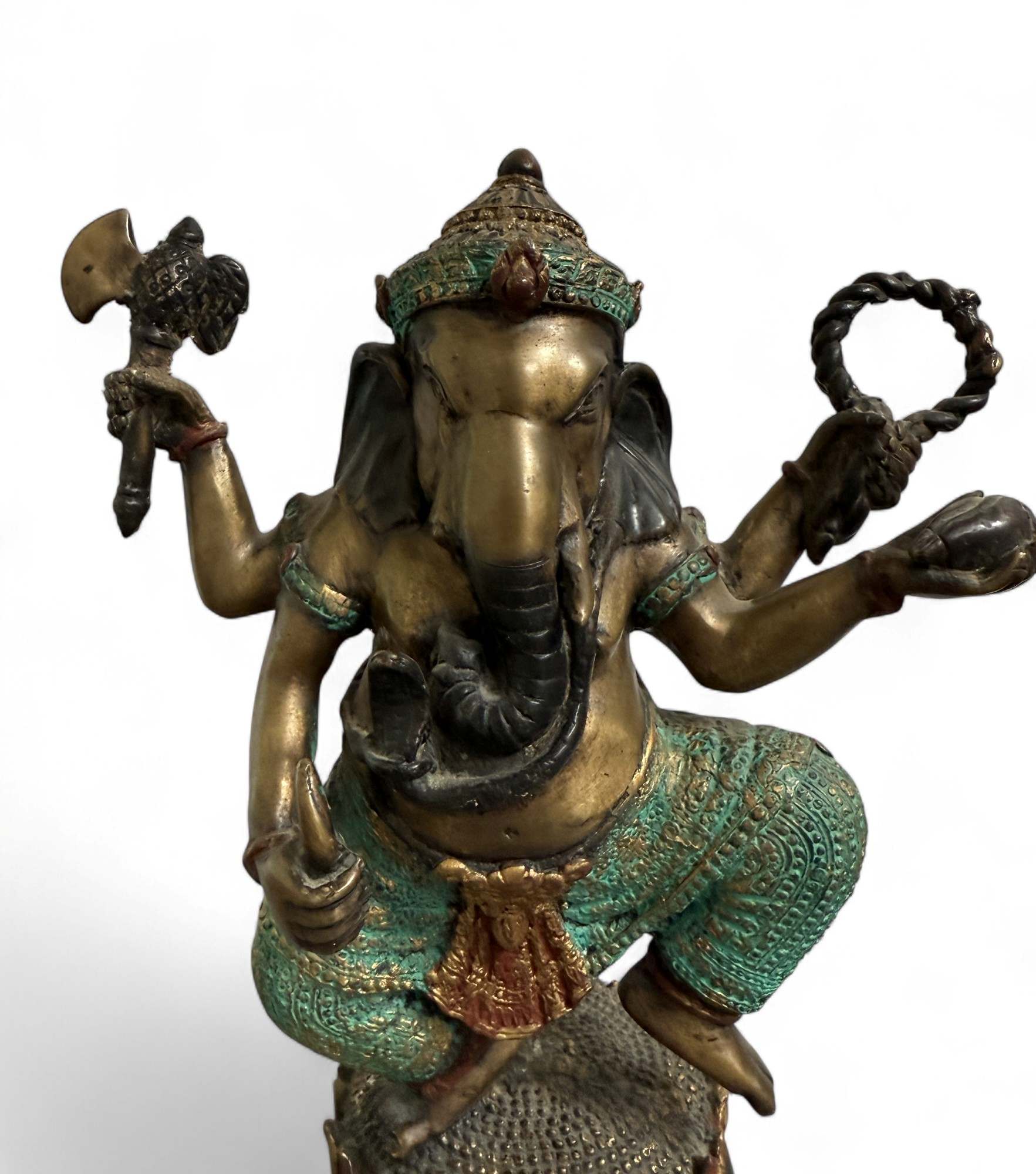 Dancing Ganesha Figur Bronze Skulptur 25 cm groß - Indien