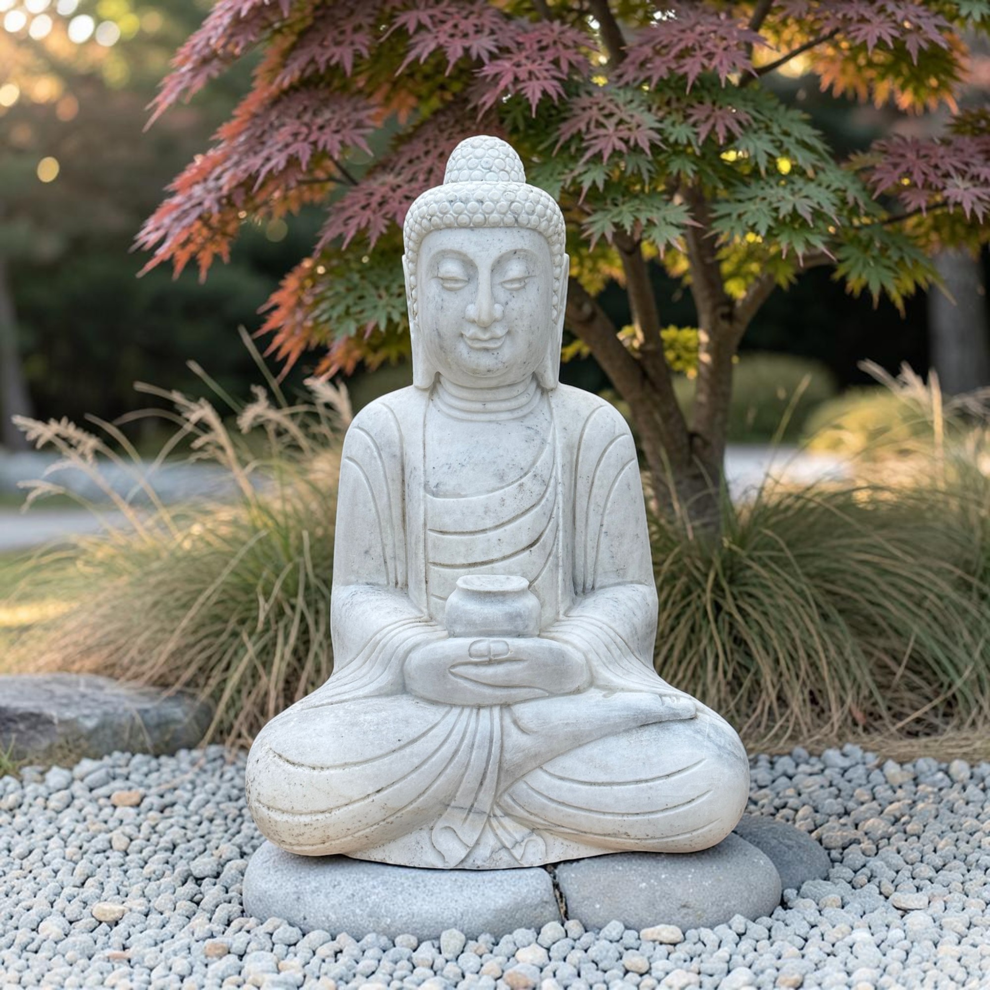 Garten Buddha Skulptur Marmor Stein Tibet-China Statue